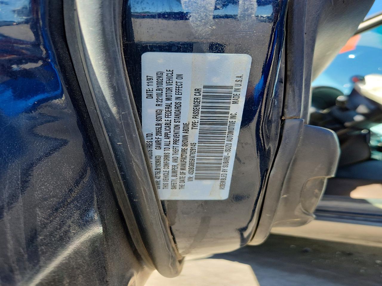 1998 Subaru Legacy 30th Anniversary Outback Blue vin: 4S3BG6859W7628145