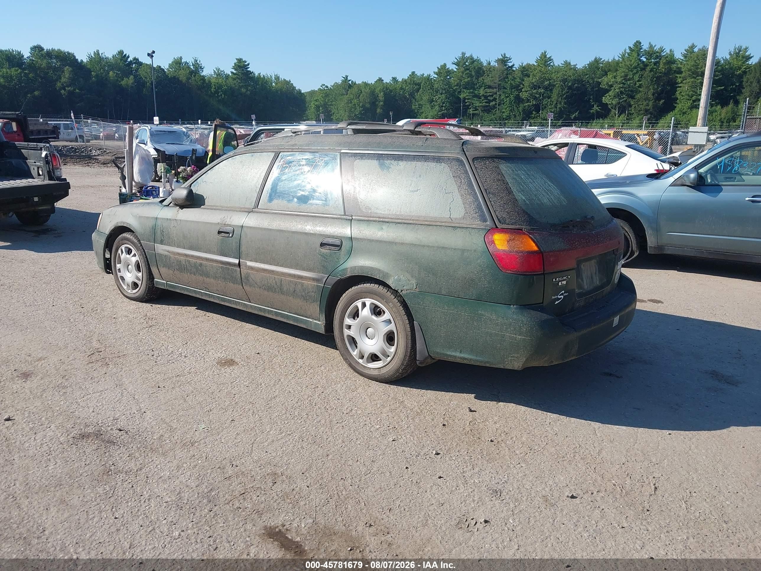 2001 Subaru Legacy L Зеленый vin: 4S3BH635516306654