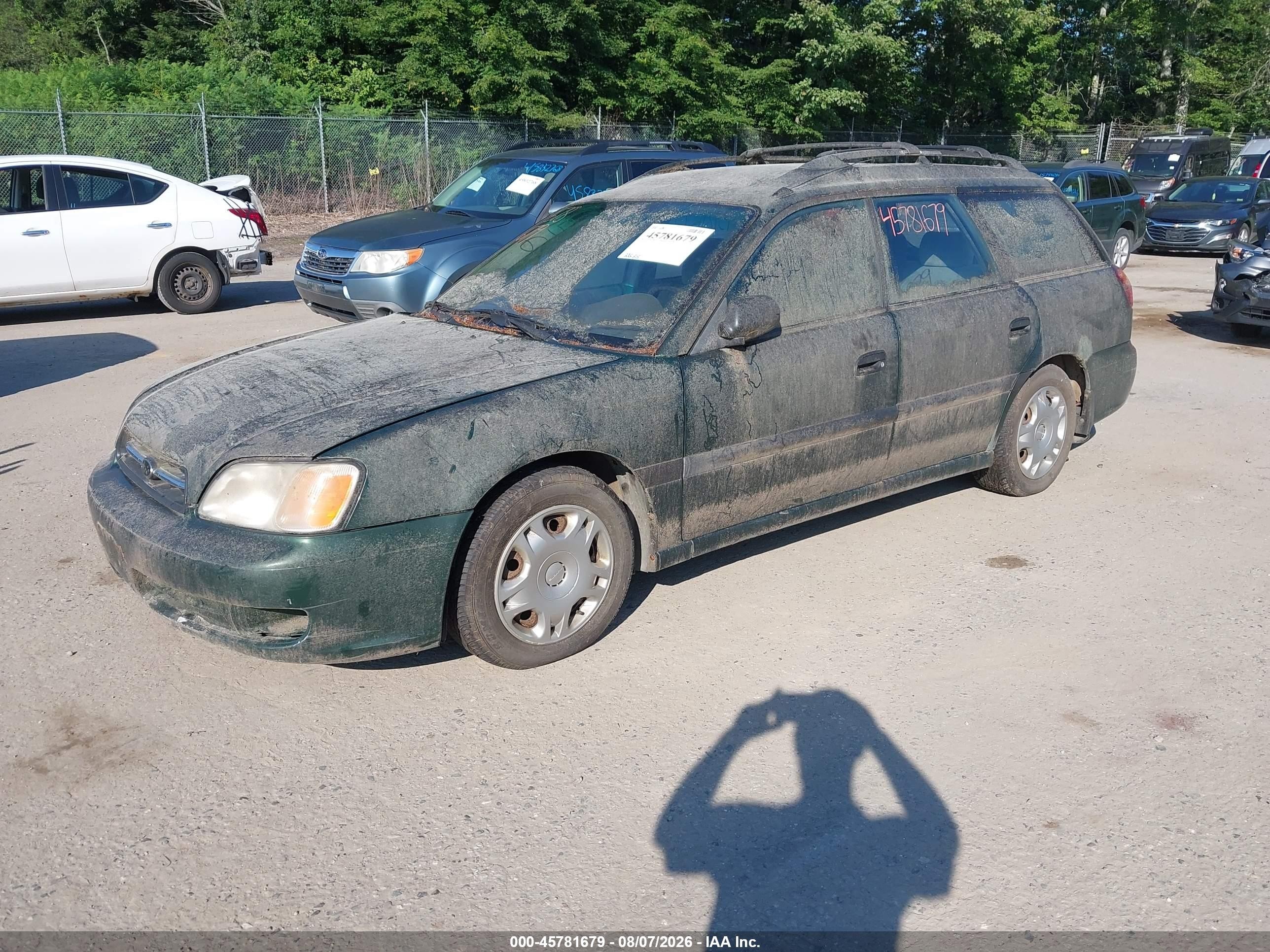 2001 Subaru Legacy L Зеленый vin: 4S3BH635516306654