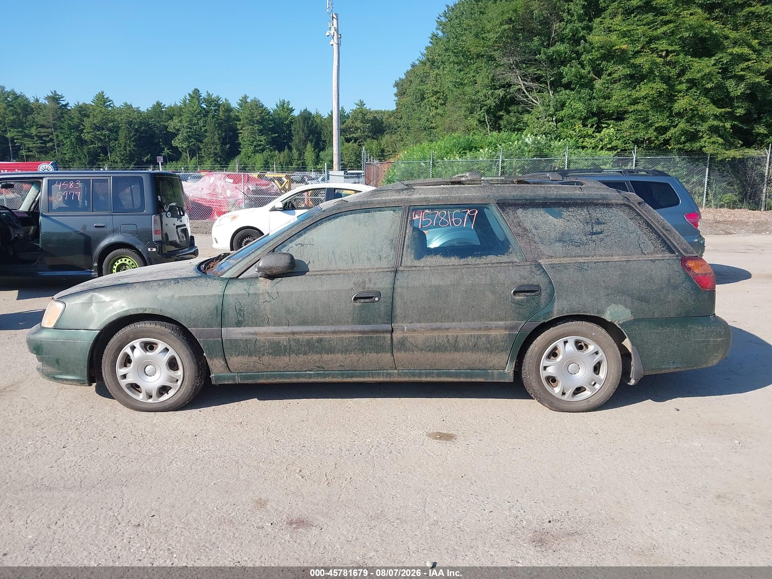 2001 Subaru Legacy L Зеленый vin: 4S3BH635516306654