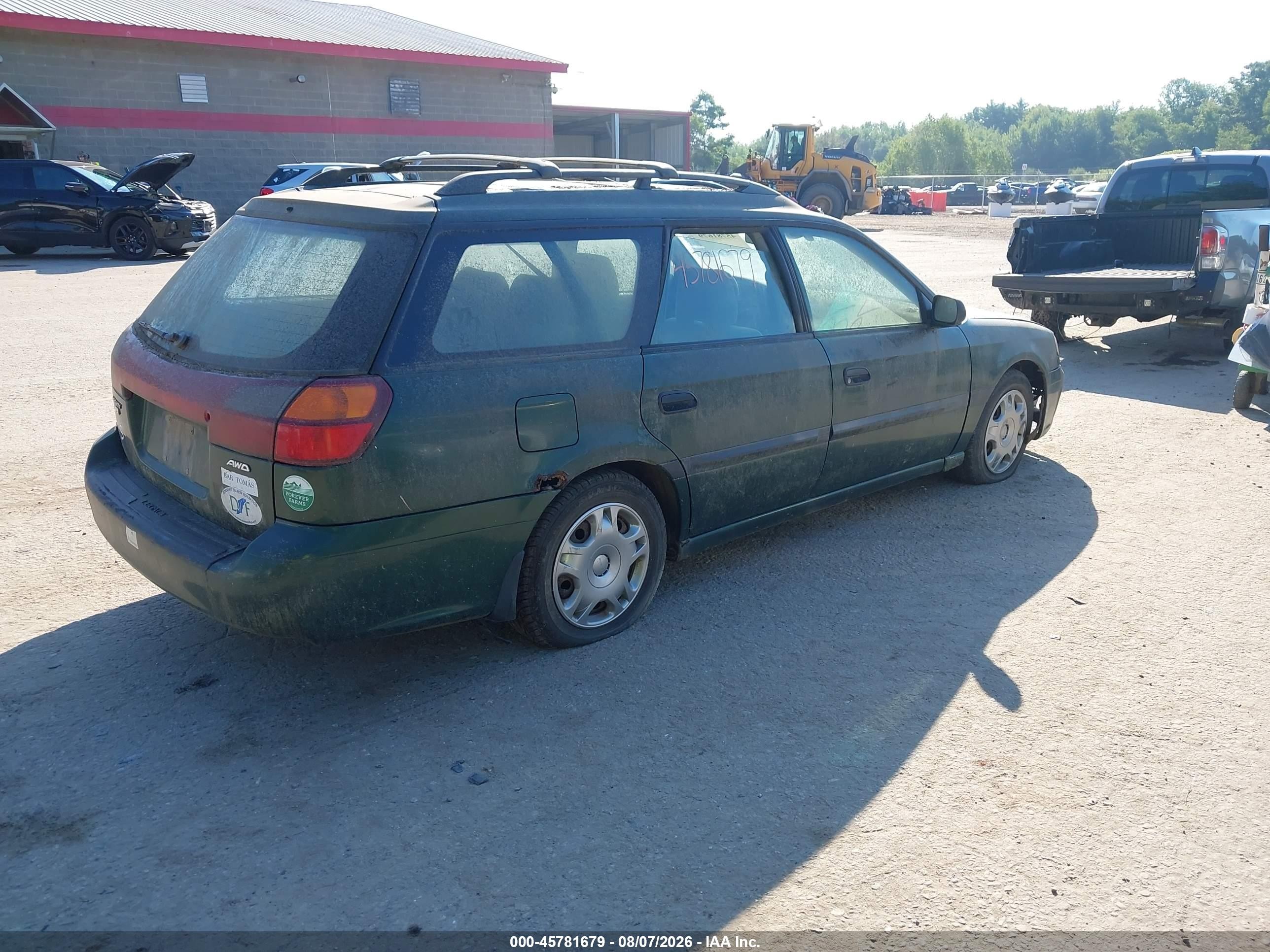 2001 Subaru Legacy L Зеленый vin: 4S3BH635516306654