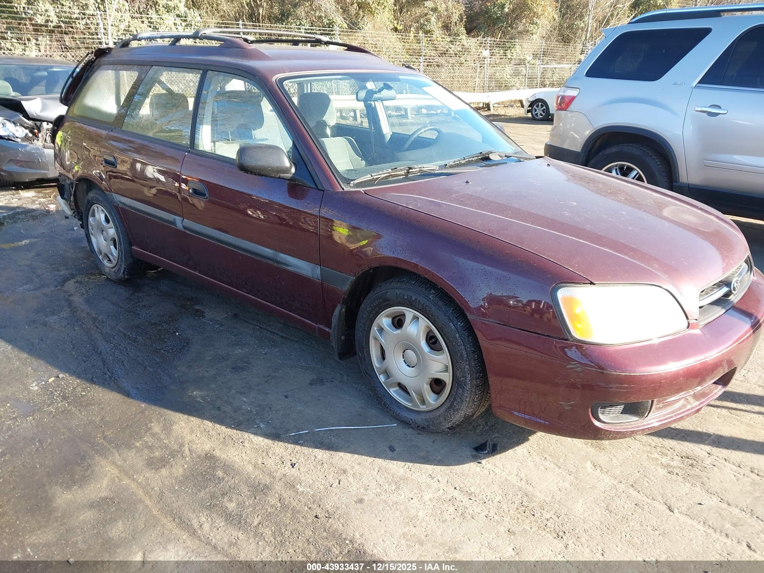 2000 Subaru Legacy L Maroon vin: 4S3BH6358Y6311146