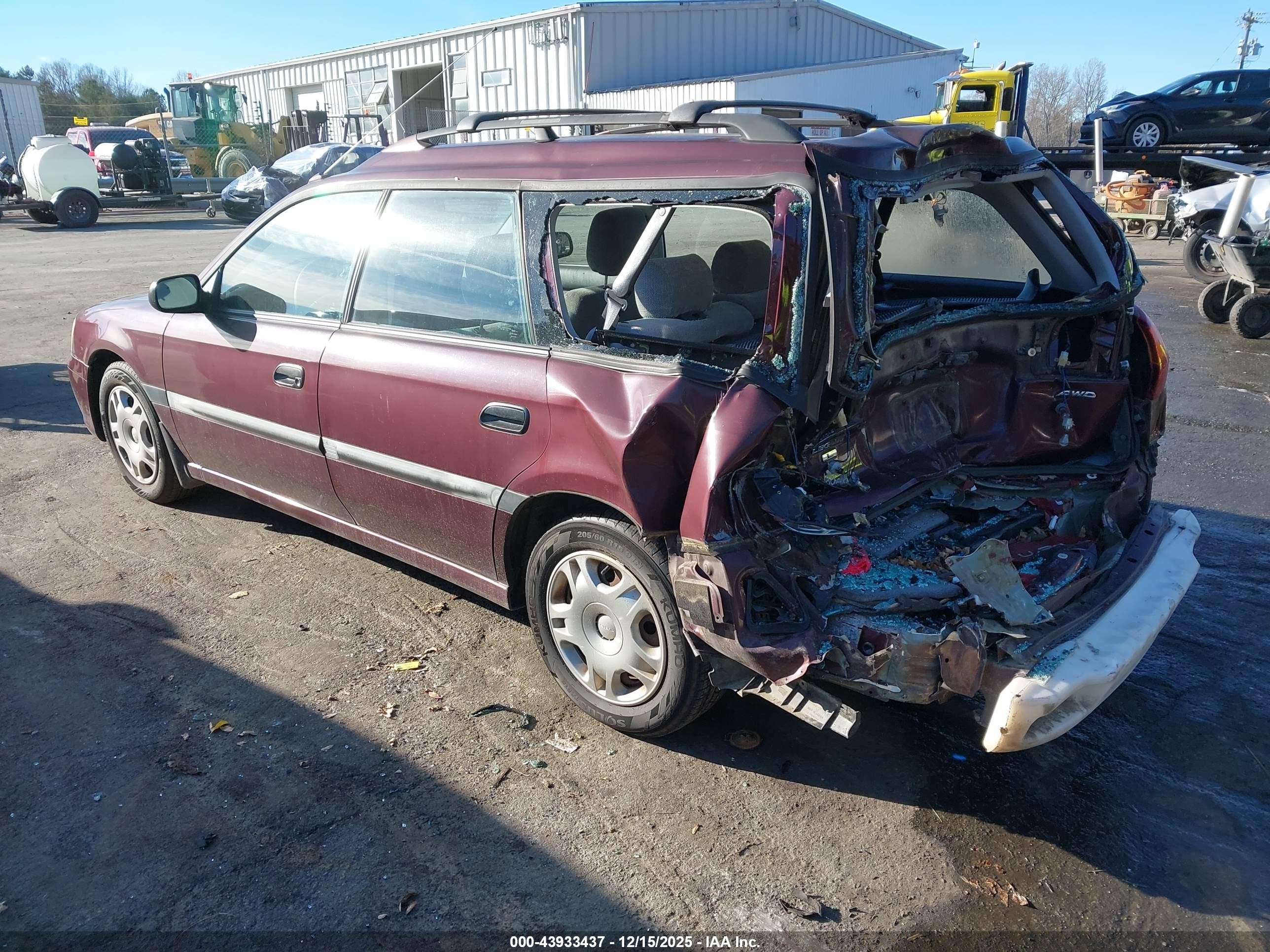 2000 Subaru Legacy L Maroon vin: 4S3BH6358Y6311146