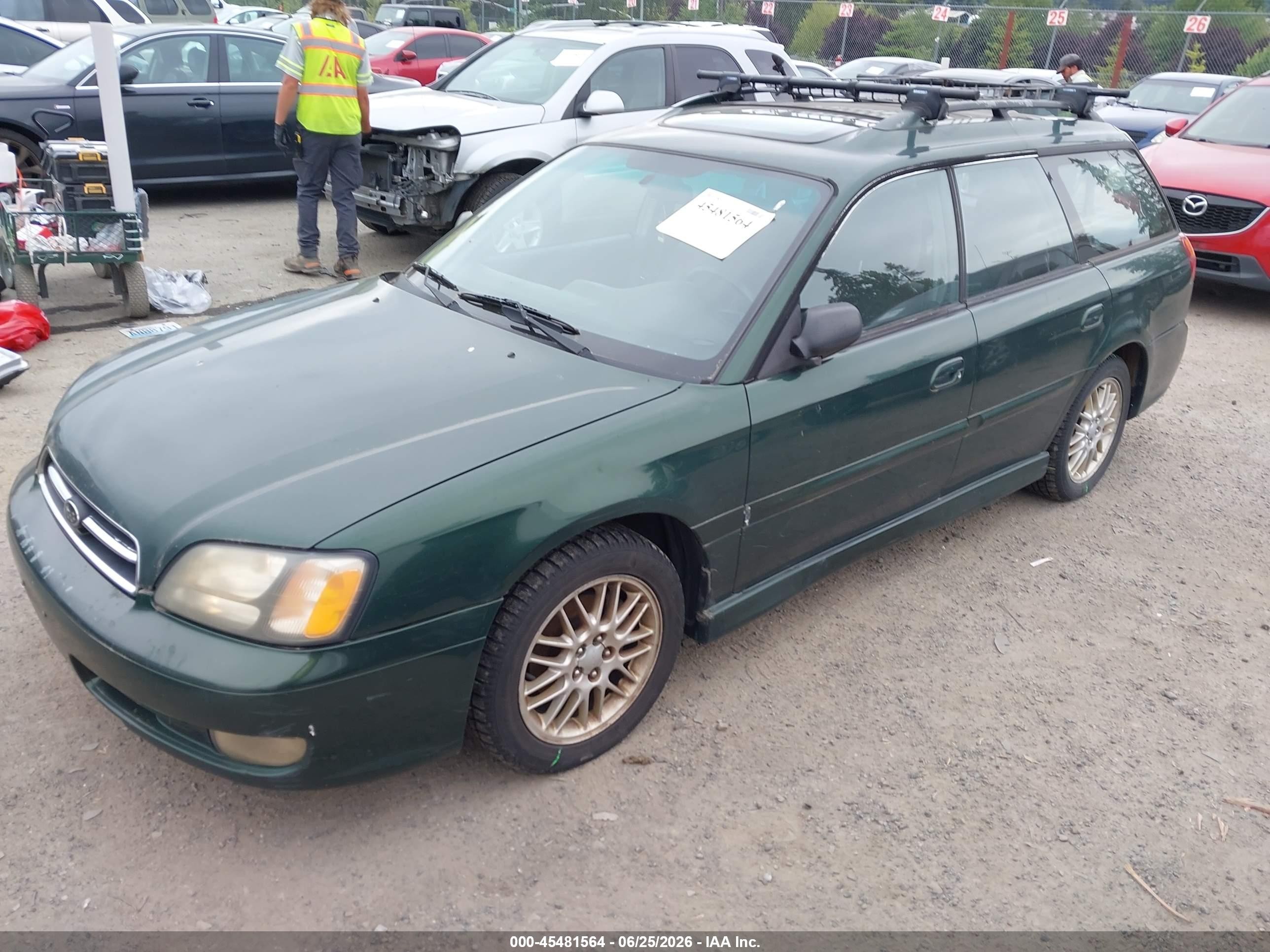 2001 Subaru Legacy Gt Green vin: 4S3BH645117311276