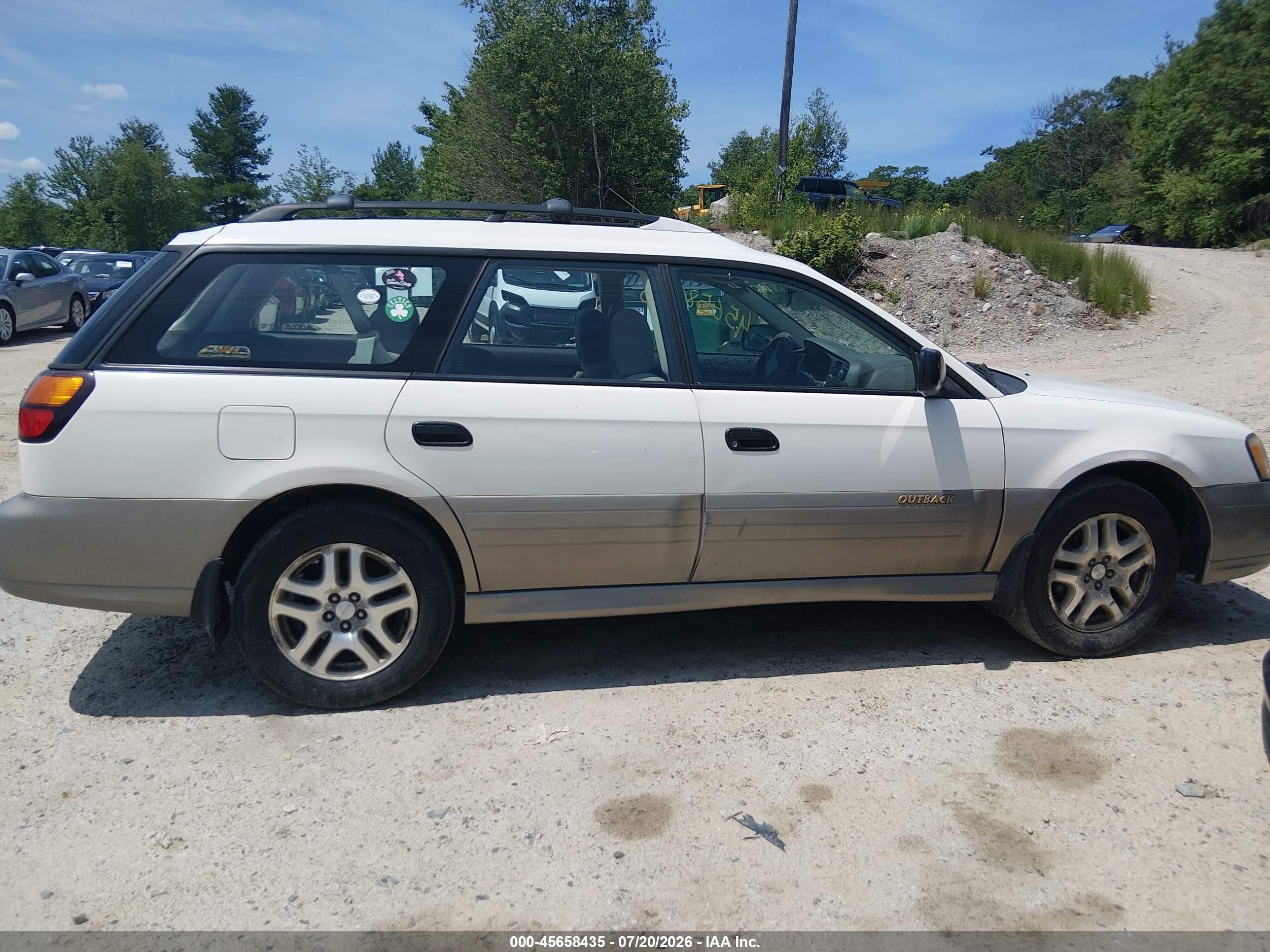 2001 Subaru Outback   White vin: 4S3BH665017613624