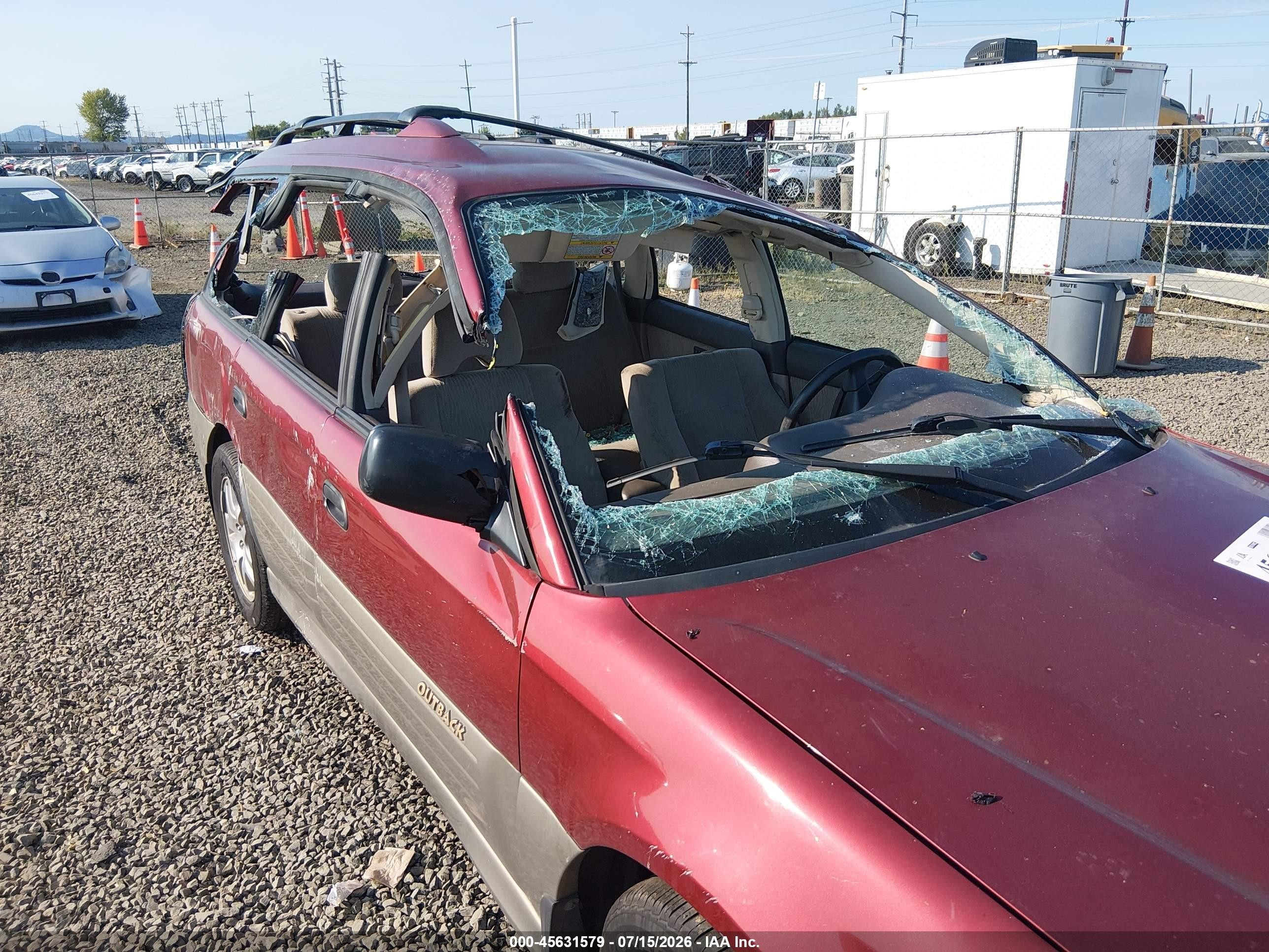 2002 Subaru Outback   Red vin: 4S3BH665027617044