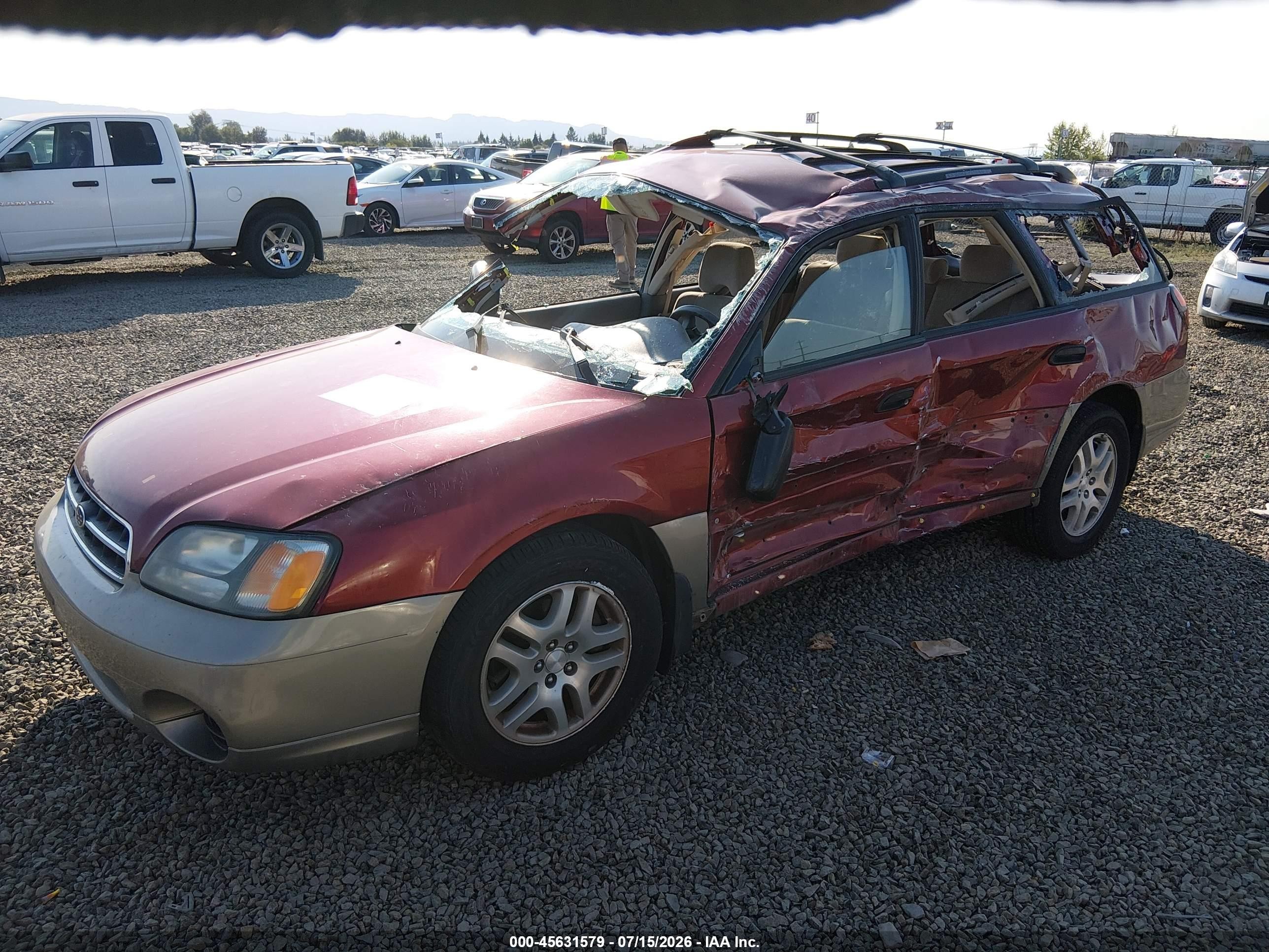 2002 Subaru Outback   Red vin: 4S3BH665027617044