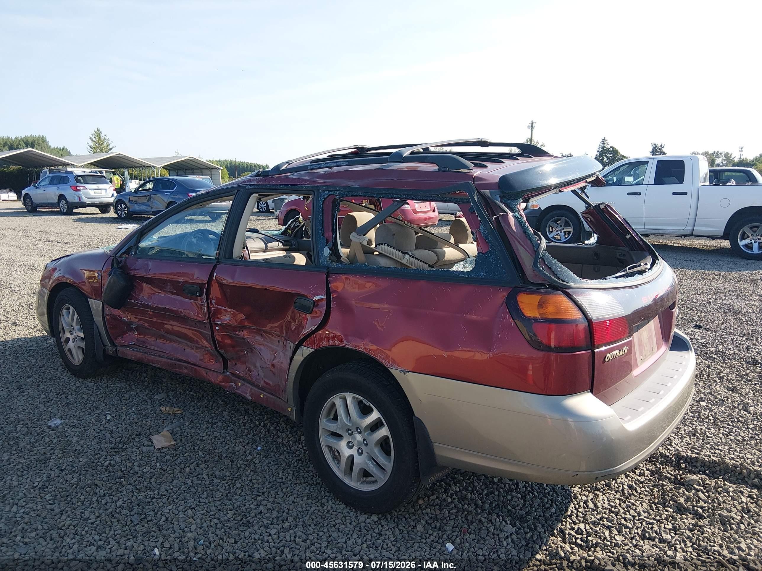 2002 Subaru Outback   Red vin: 4S3BH665027617044
