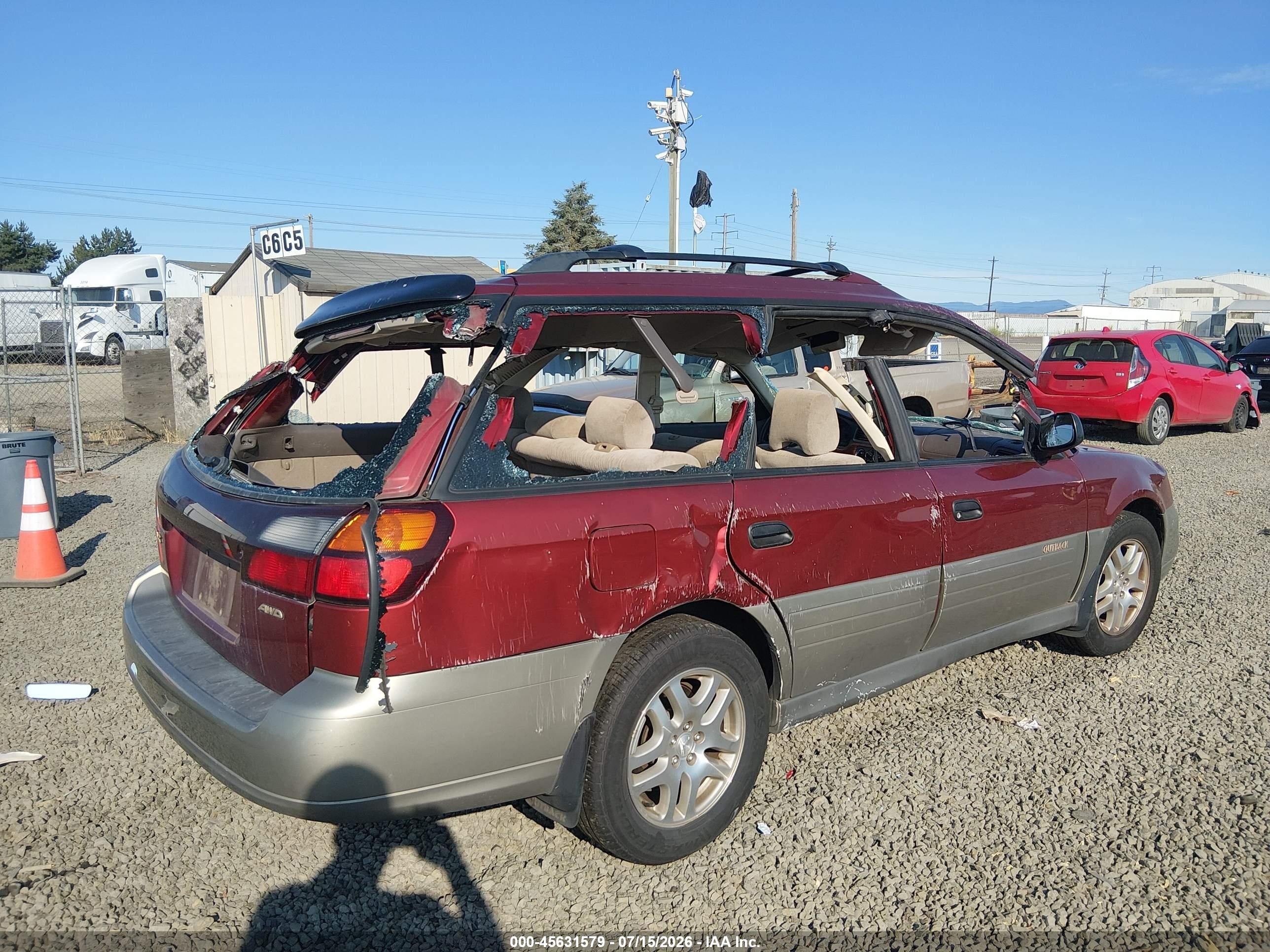 2002 Subaru Outback   Red vin: 4S3BH665027617044