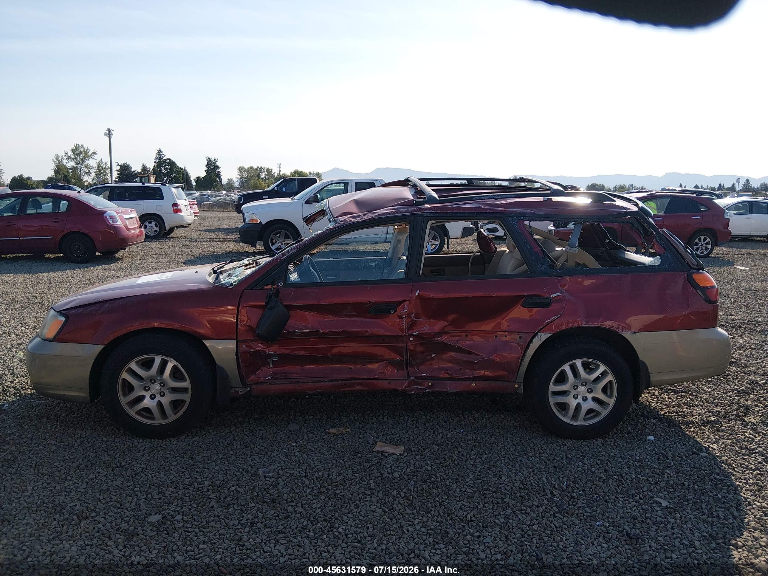 2002 Subaru Outback   Red vin: 4S3BH665027617044