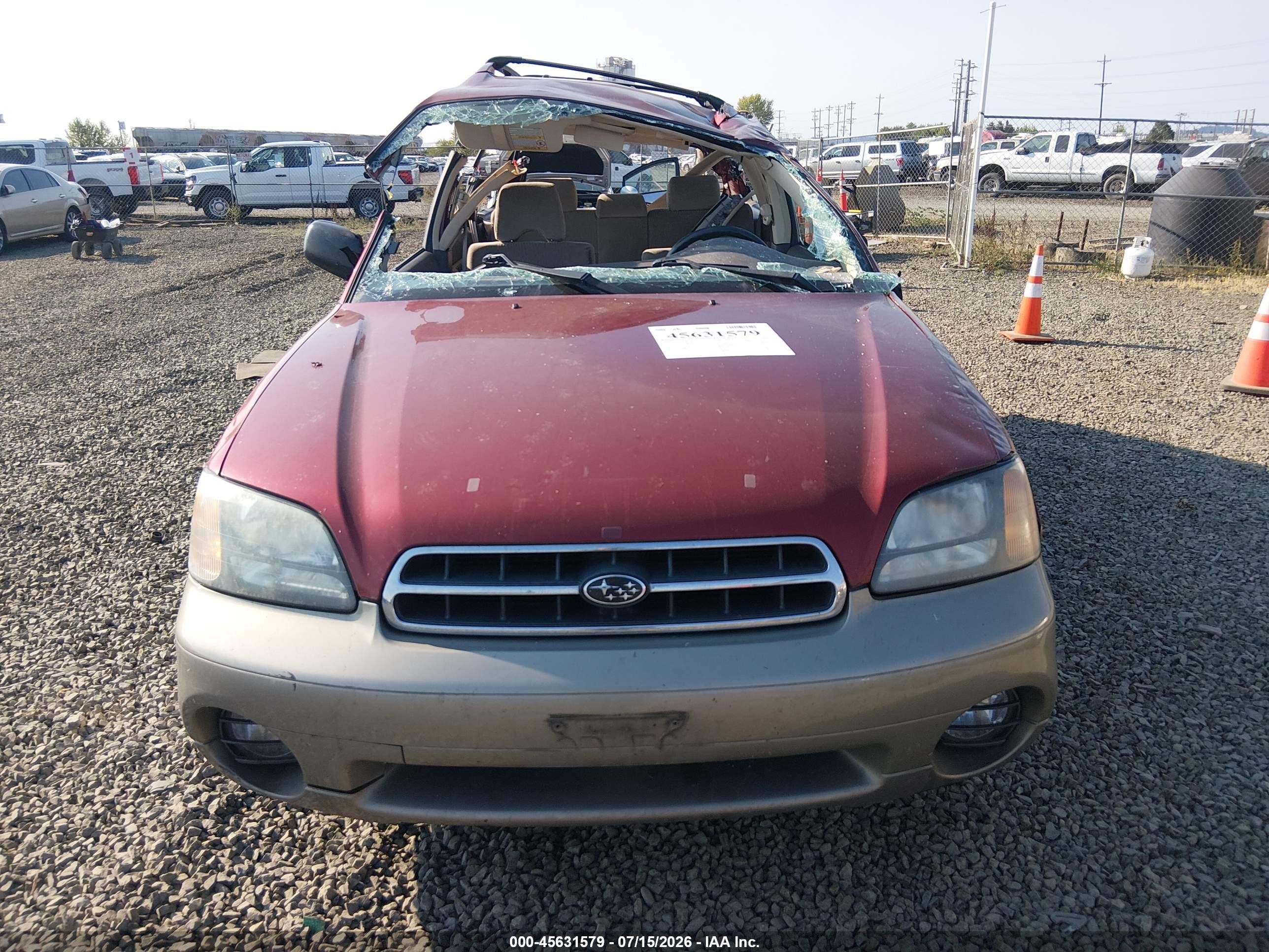 2002 Subaru Outback   Red vin: 4S3BH665027617044