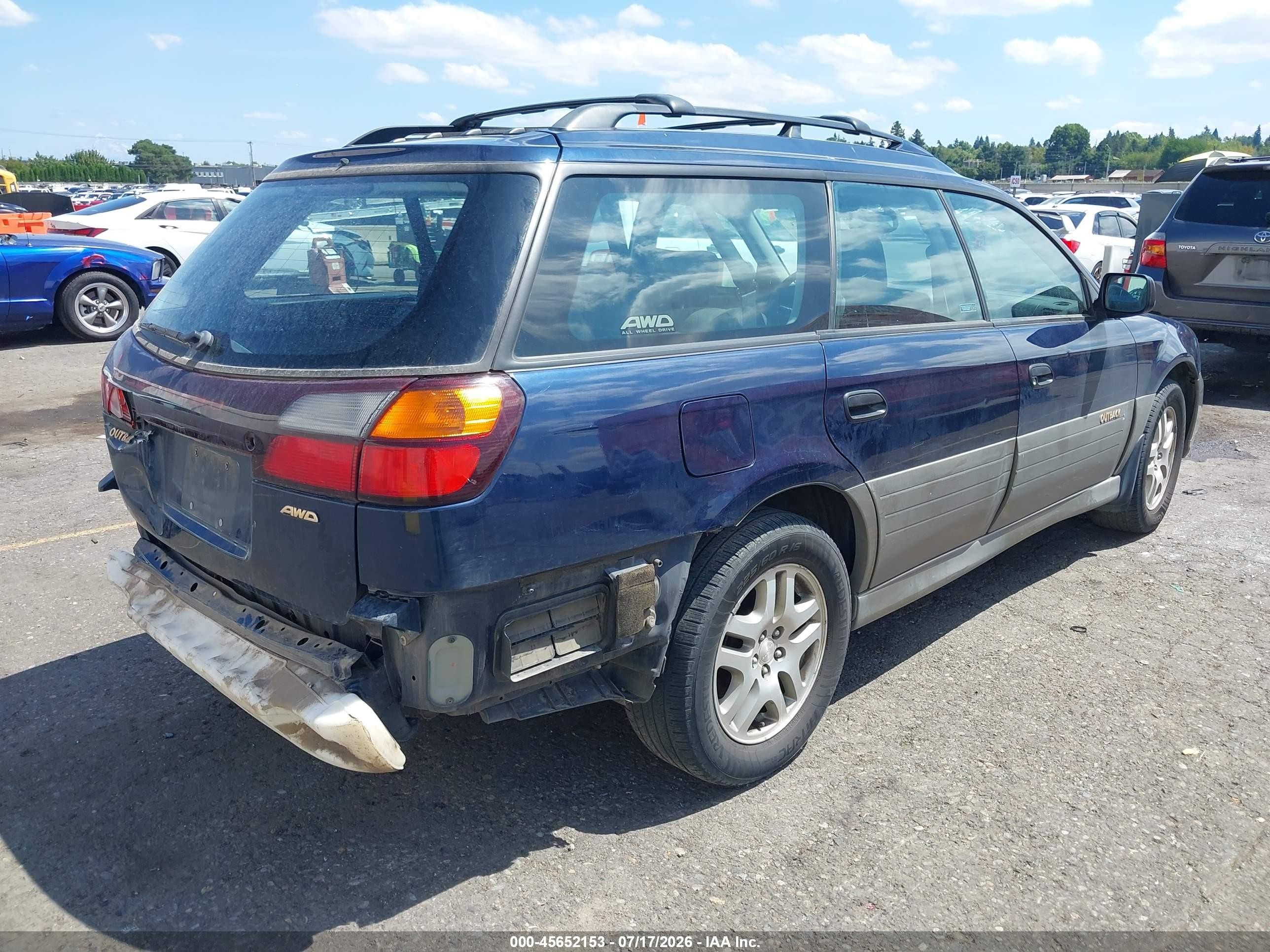 2003 Subaru Outback   Dark Blue vin: 4S3BH665137641418