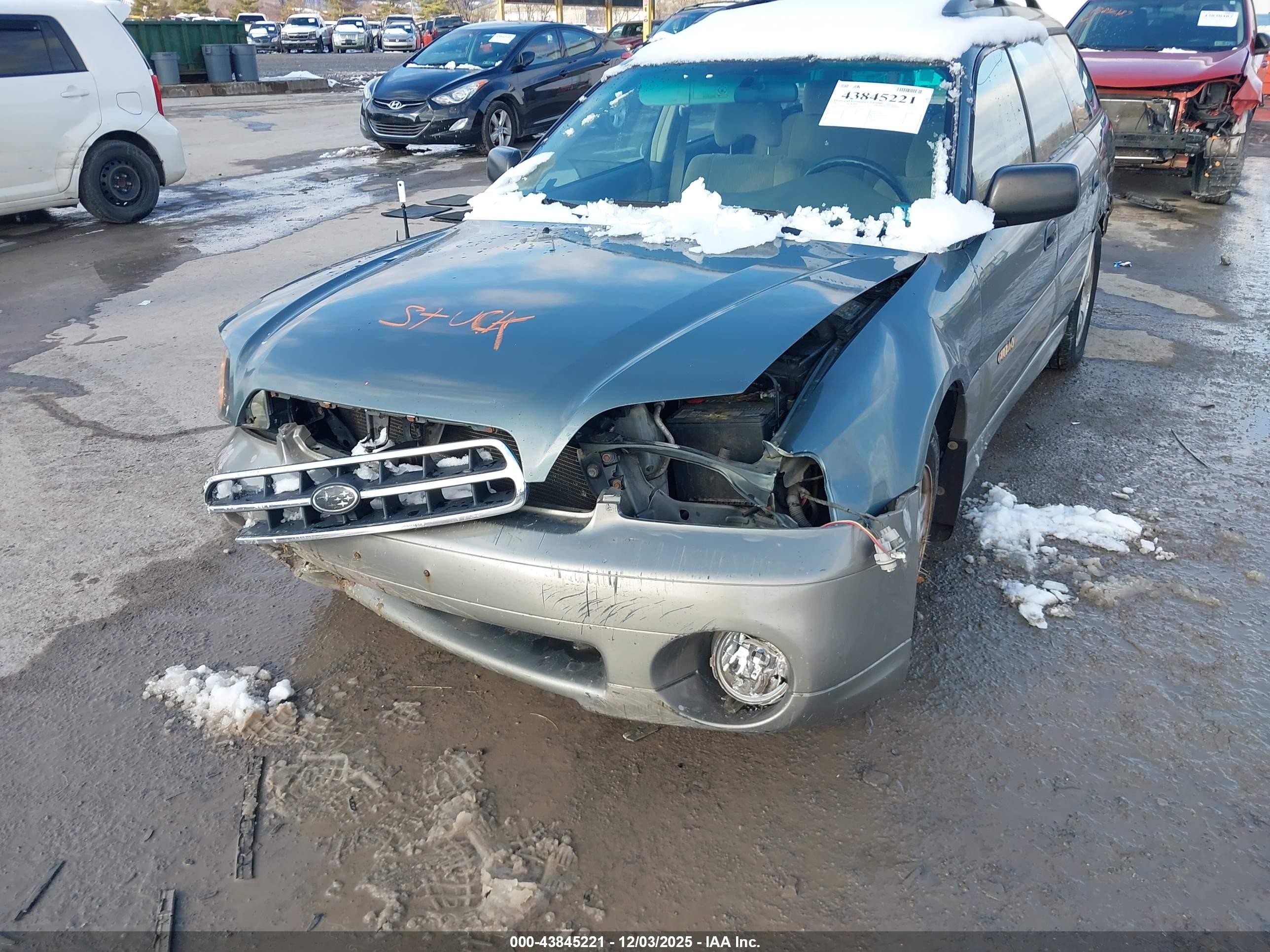 2002 Subaru Outback   Зеленый vin: 4S3BH665227600830