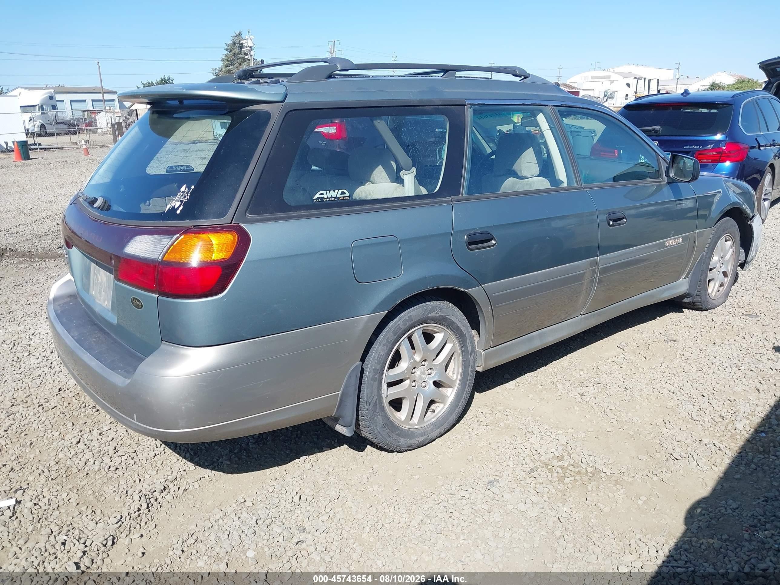 2002 Subaru Outback   Green vin: 4S3BH665327608158