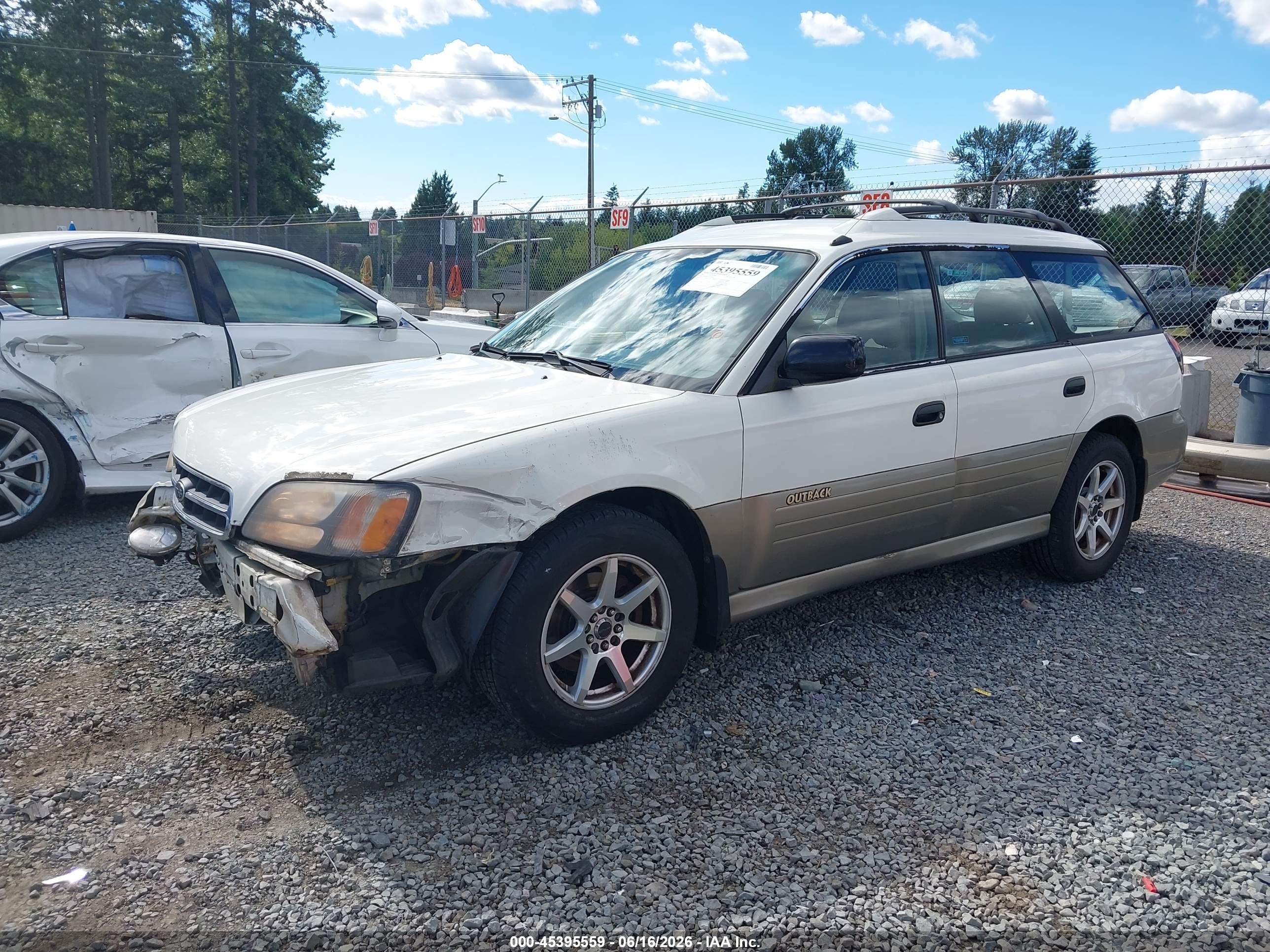 2001 Subaru Outback   White vin: 4S3BH665417630054