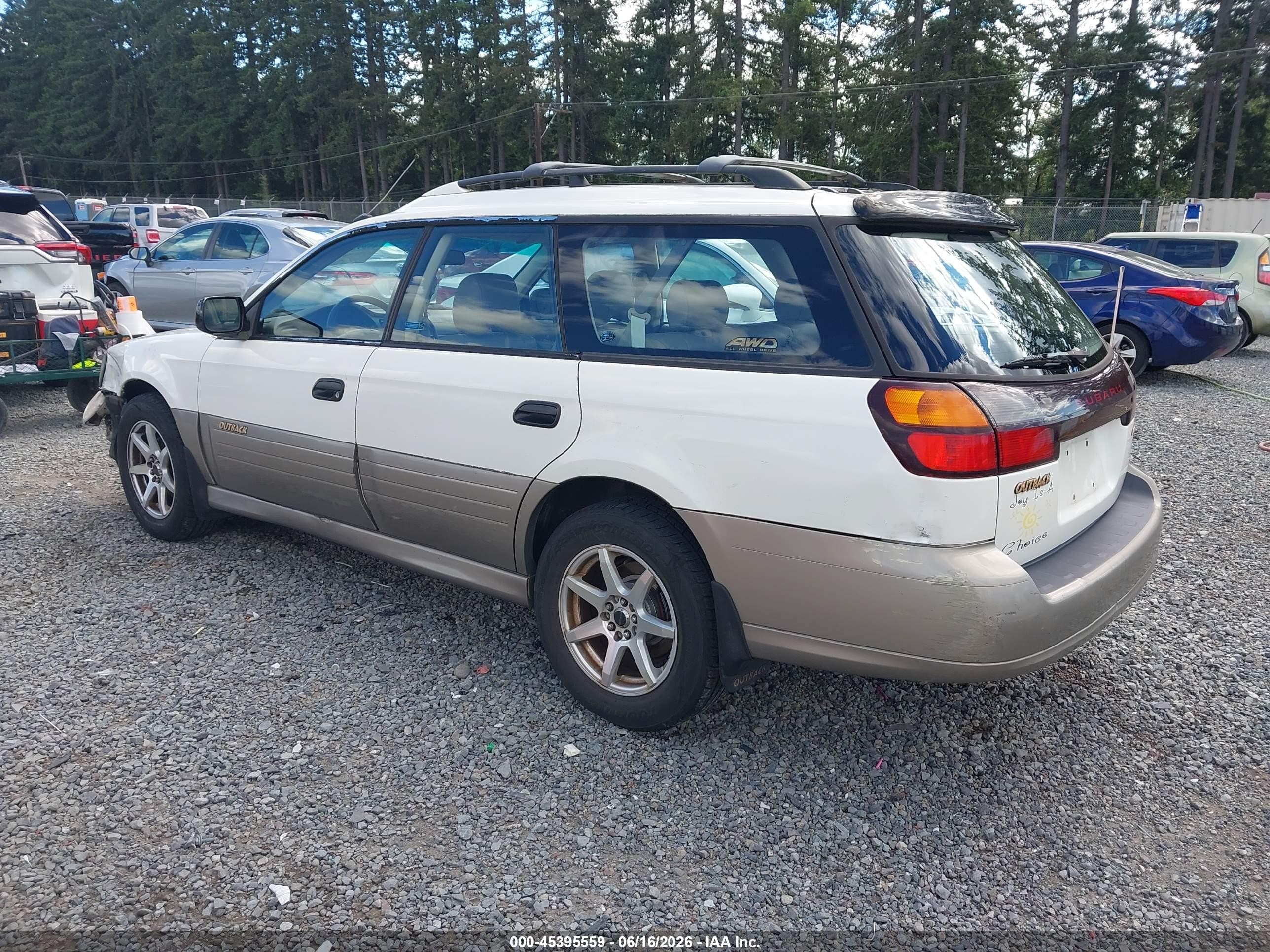 2001 Subaru Outback   White vin: 4S3BH665417630054