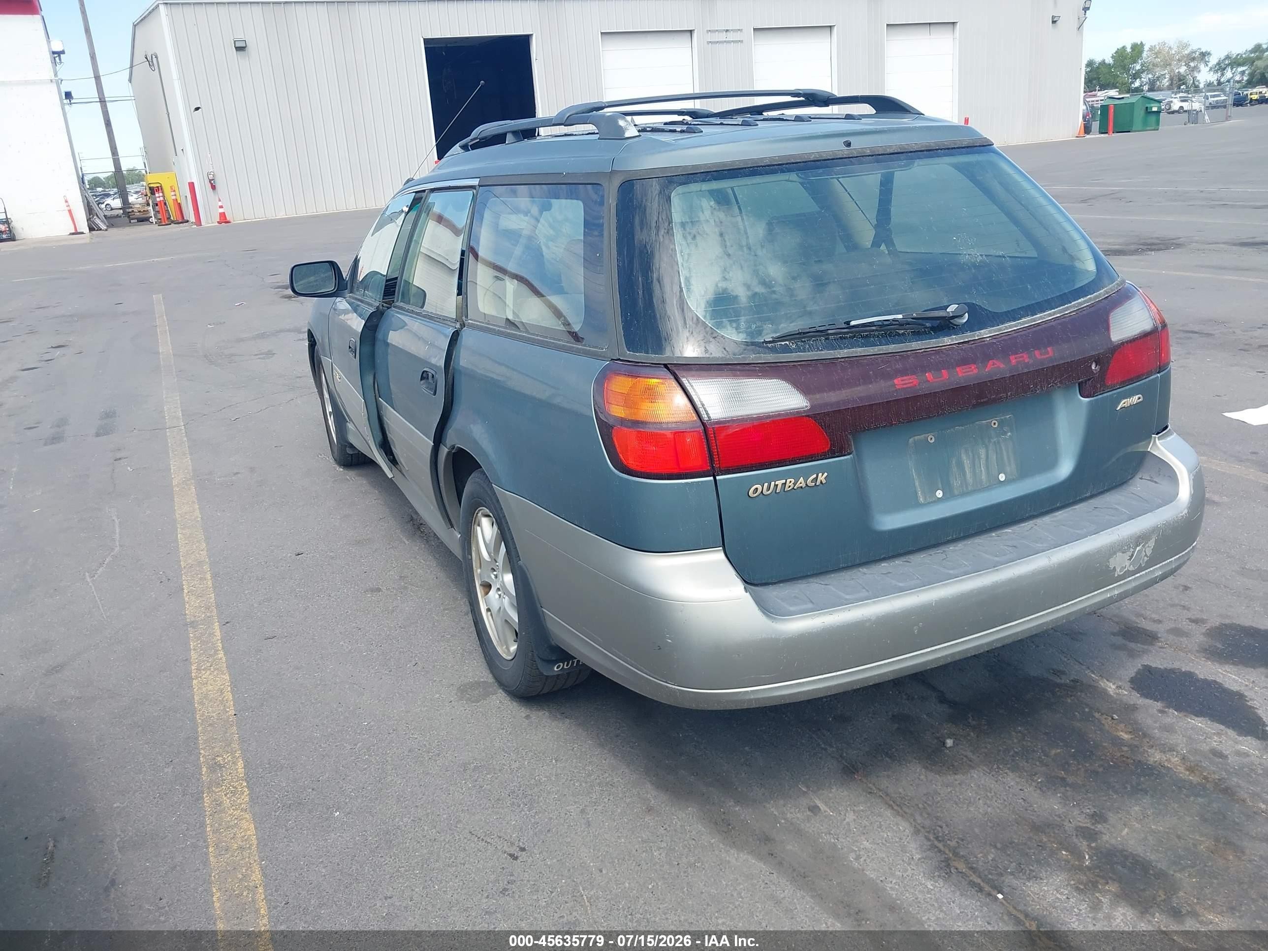 2001 Subaru Outback   Green vin: 4S3BH665617607360