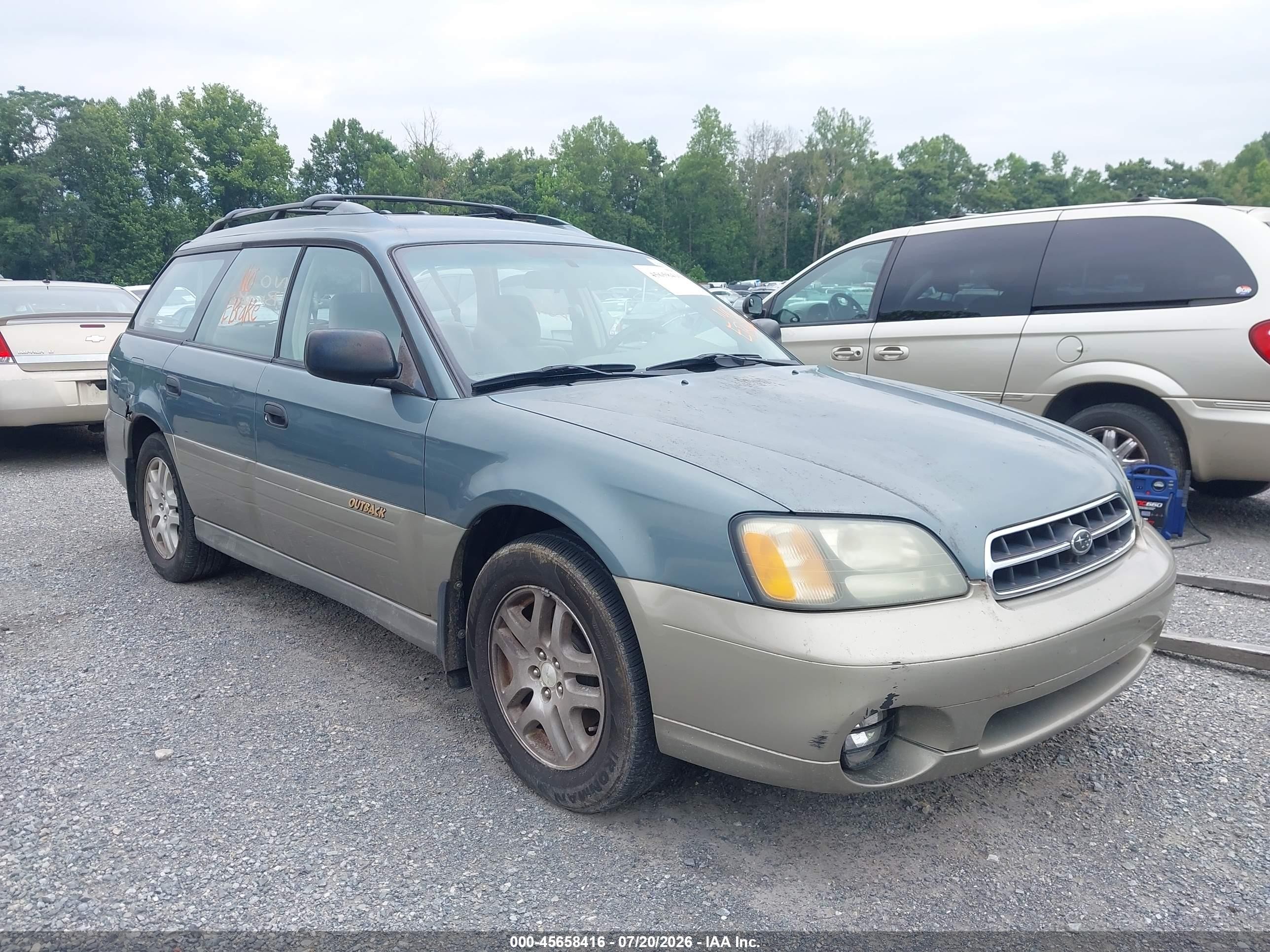 2002 Subaru Outback   Зеленый vin: 4S3BH665627636553