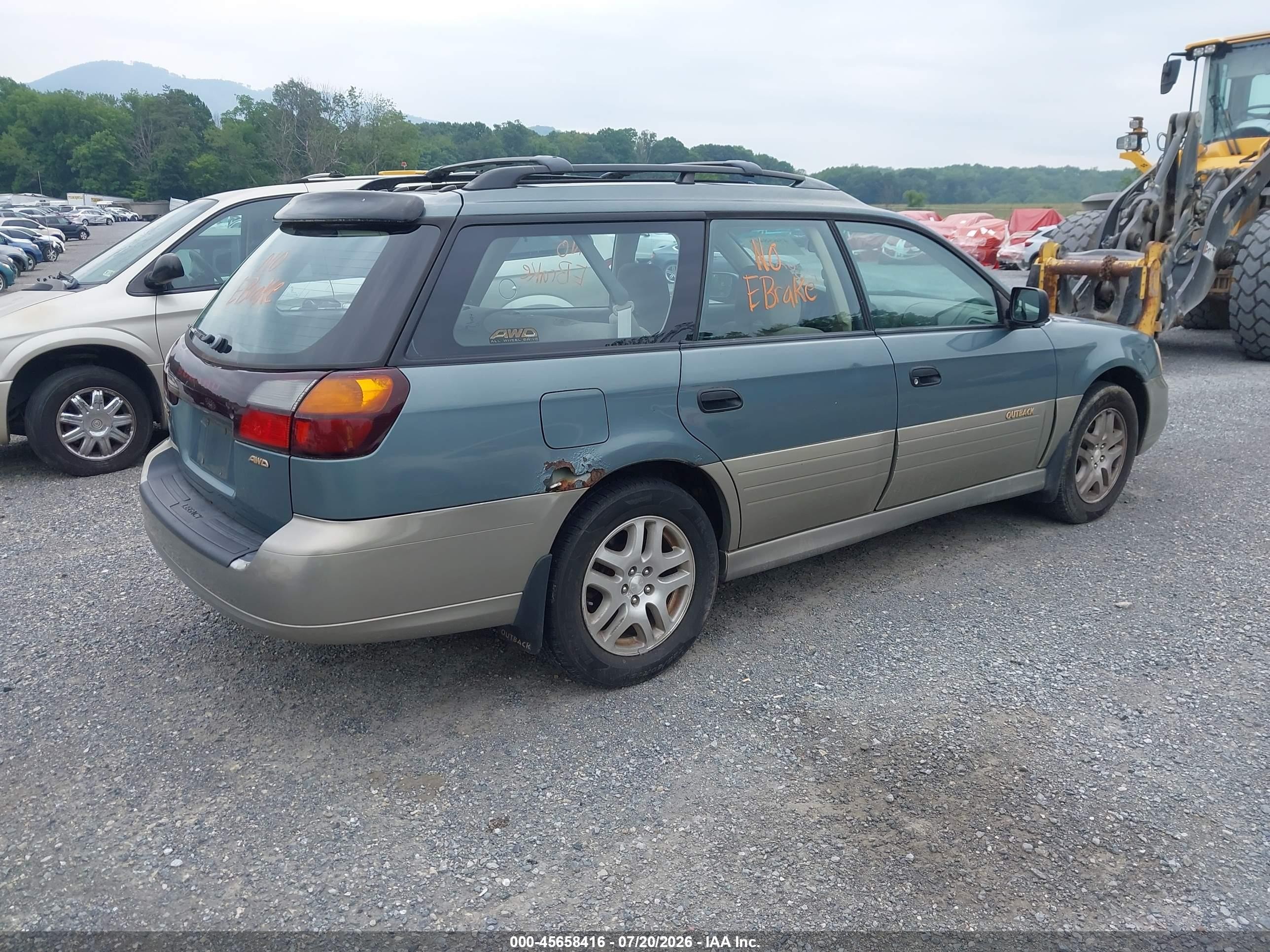 2002 Subaru Outback   Зеленый vin: 4S3BH665627636553