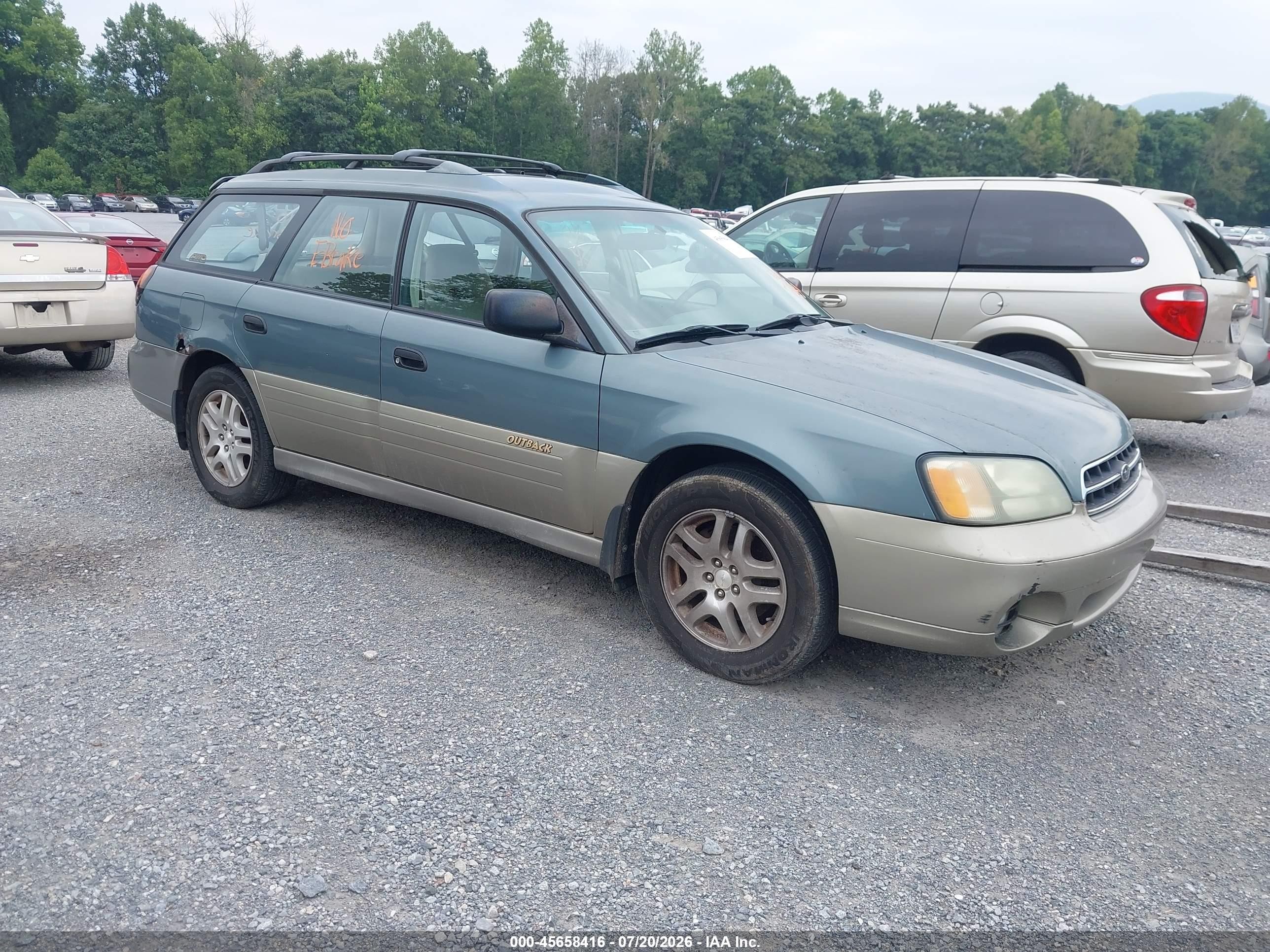2002 Subaru Outback   Зеленый vin: 4S3BH665627636553
