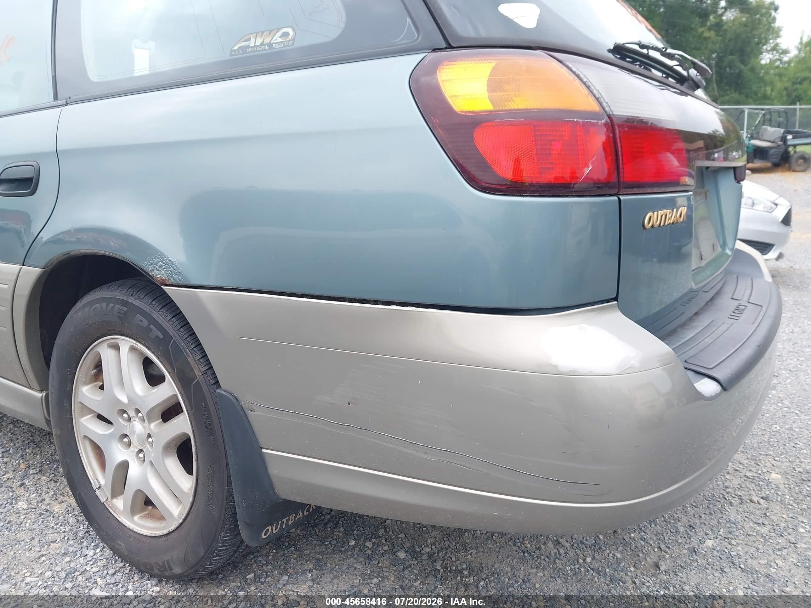 2002 Subaru Outback   Зеленый vin: 4S3BH665627636553