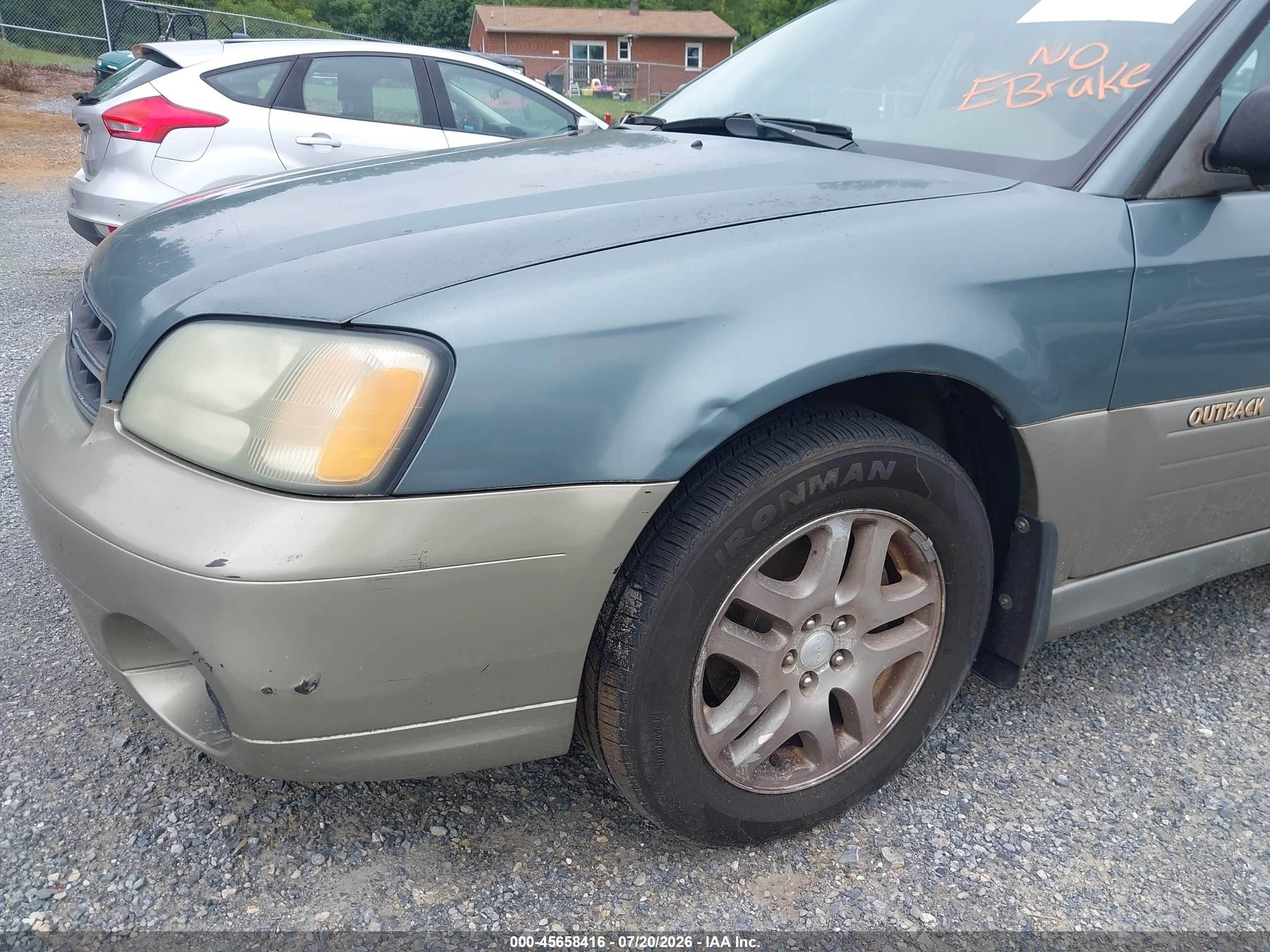2002 Subaru Outback   Зеленый vin: 4S3BH665627636553