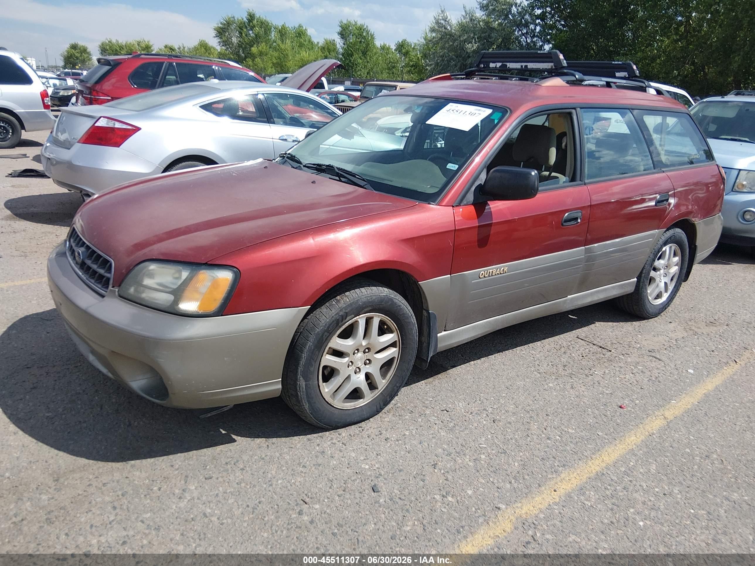 2003 Subaru Outback   Maroon vin: 4S3BH665636642697