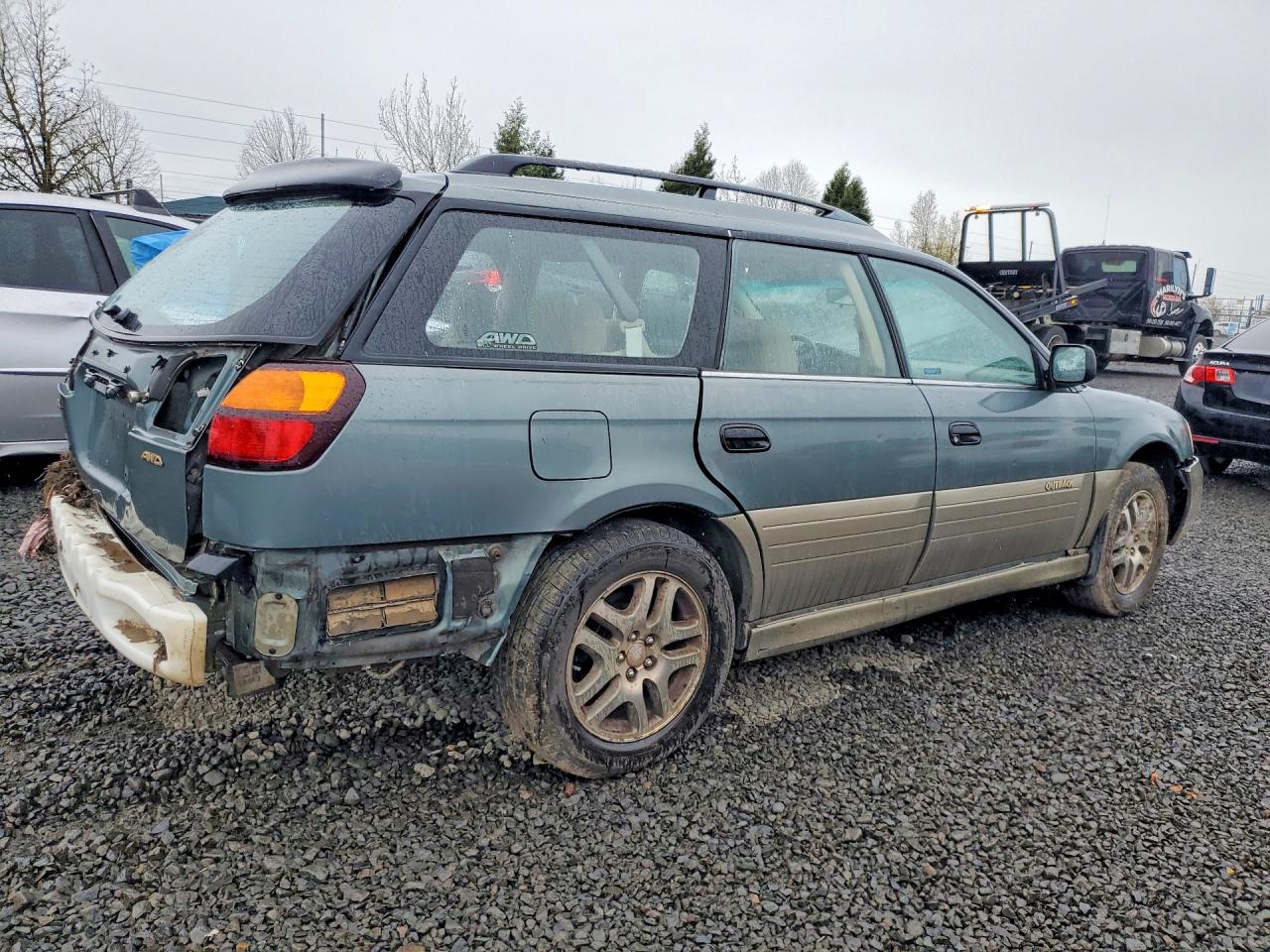 2001 Subaru Legacy Outback Green vin: 4S3BH665716605056