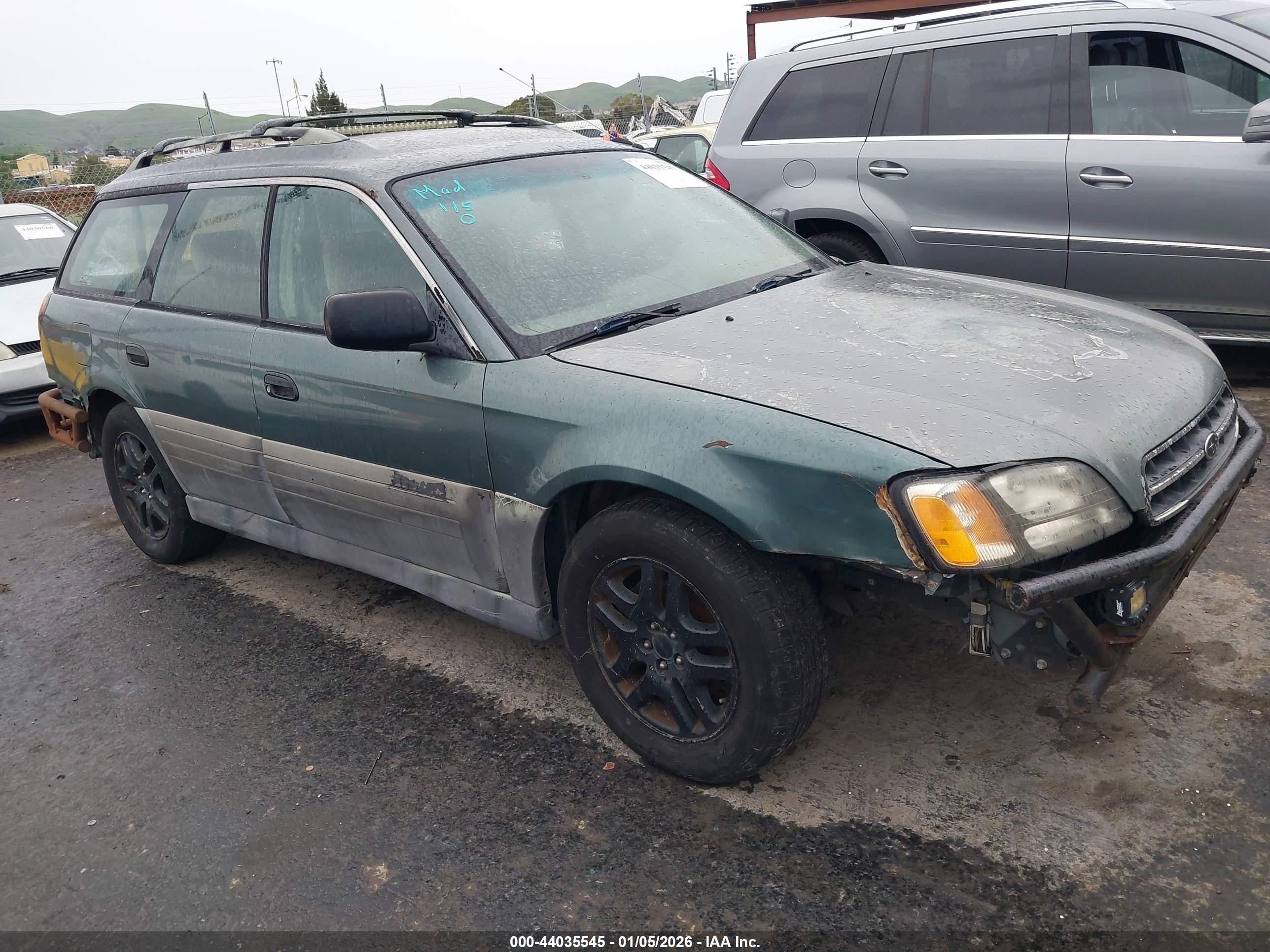 2000 Subaru Outback   Green vin: 4S3BH6659Y6656486