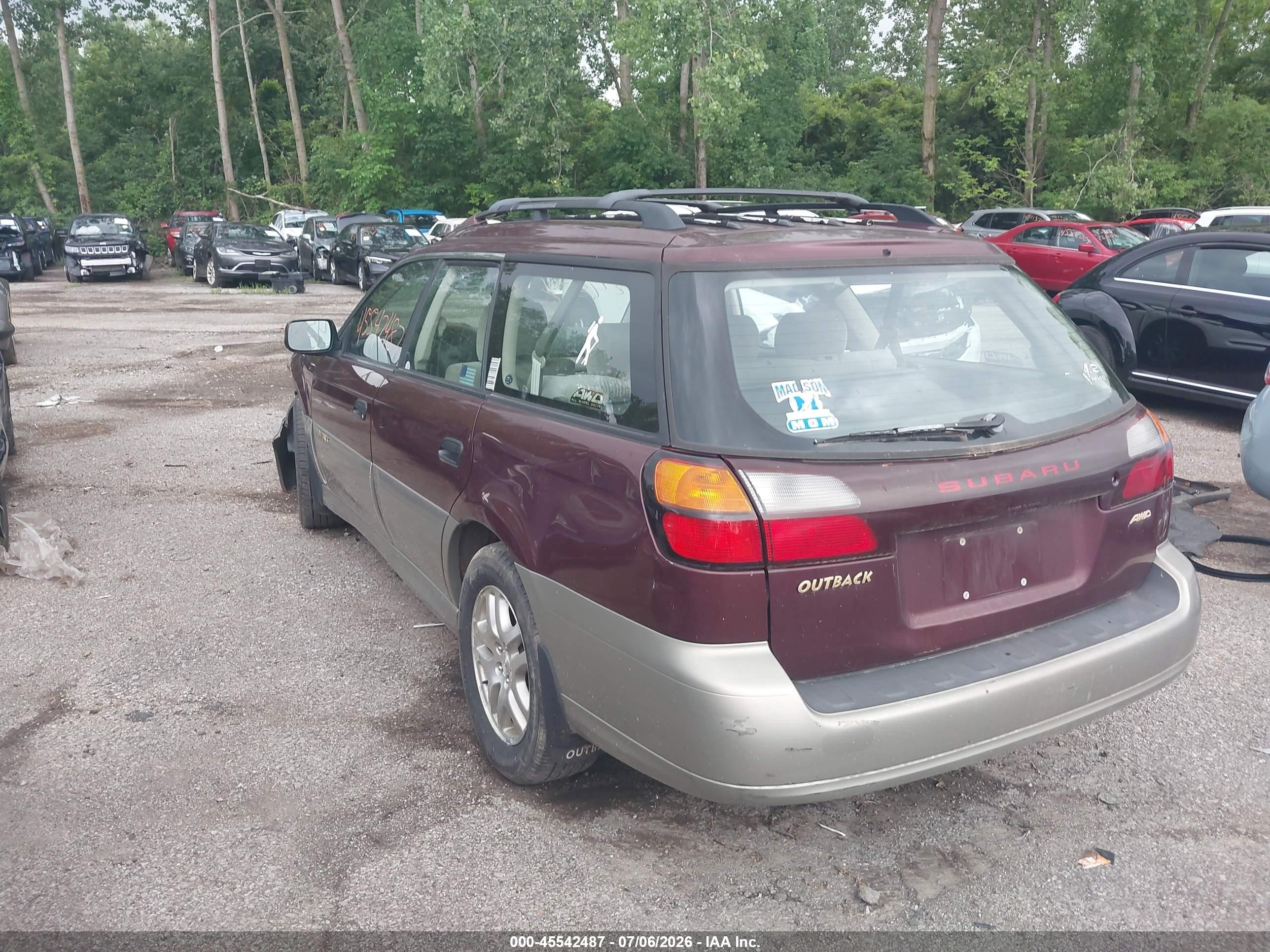 2001 Subaru Outback   Burgundy vin: 4S3BH665X17643424