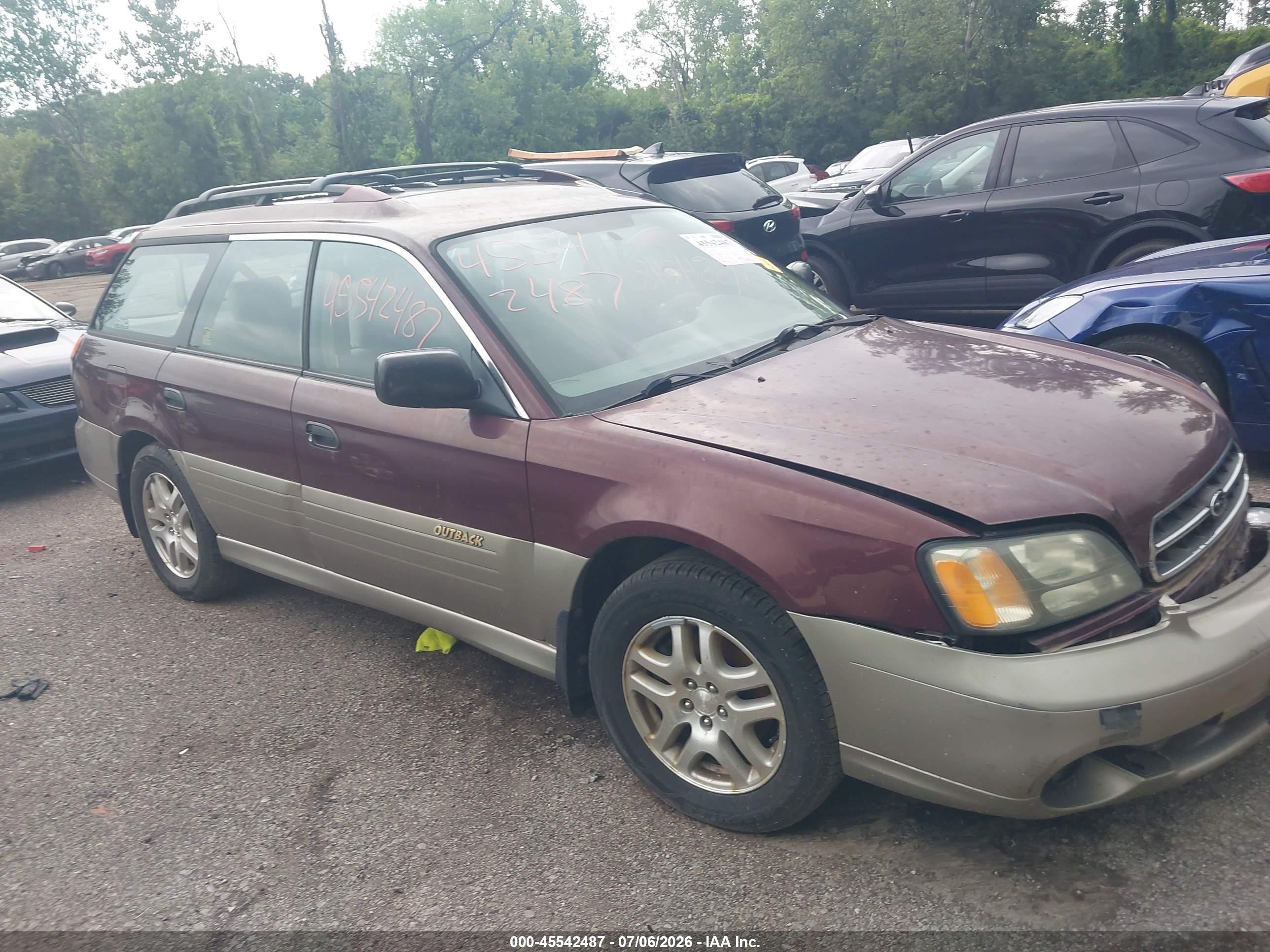 2001 Subaru Outback   Burgundy vin: 4S3BH665X17643424