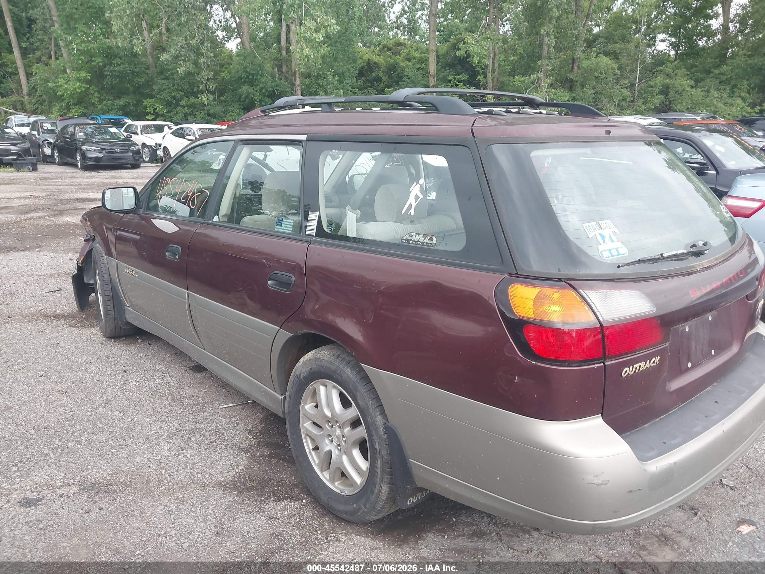 2001 Subaru Outback   Burgundy vin: 4S3BH665X17643424