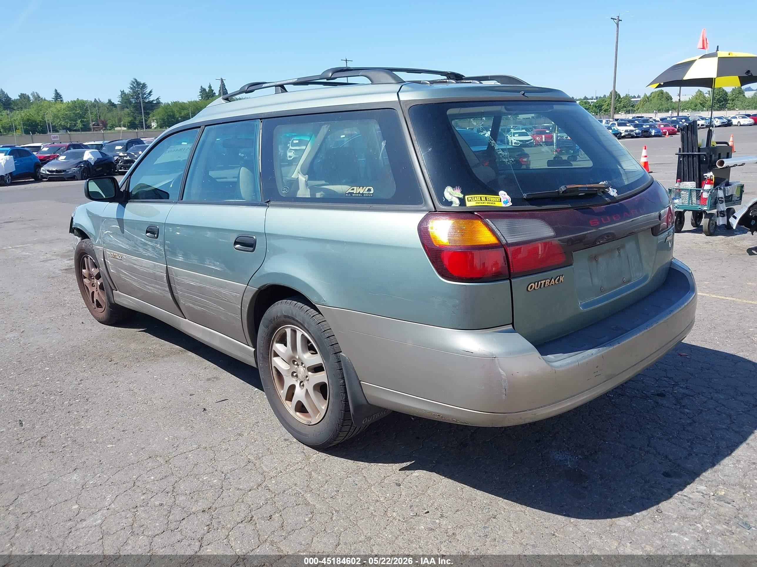 2003 Subaru Outback   Green vin: 4S3BH665X37649159