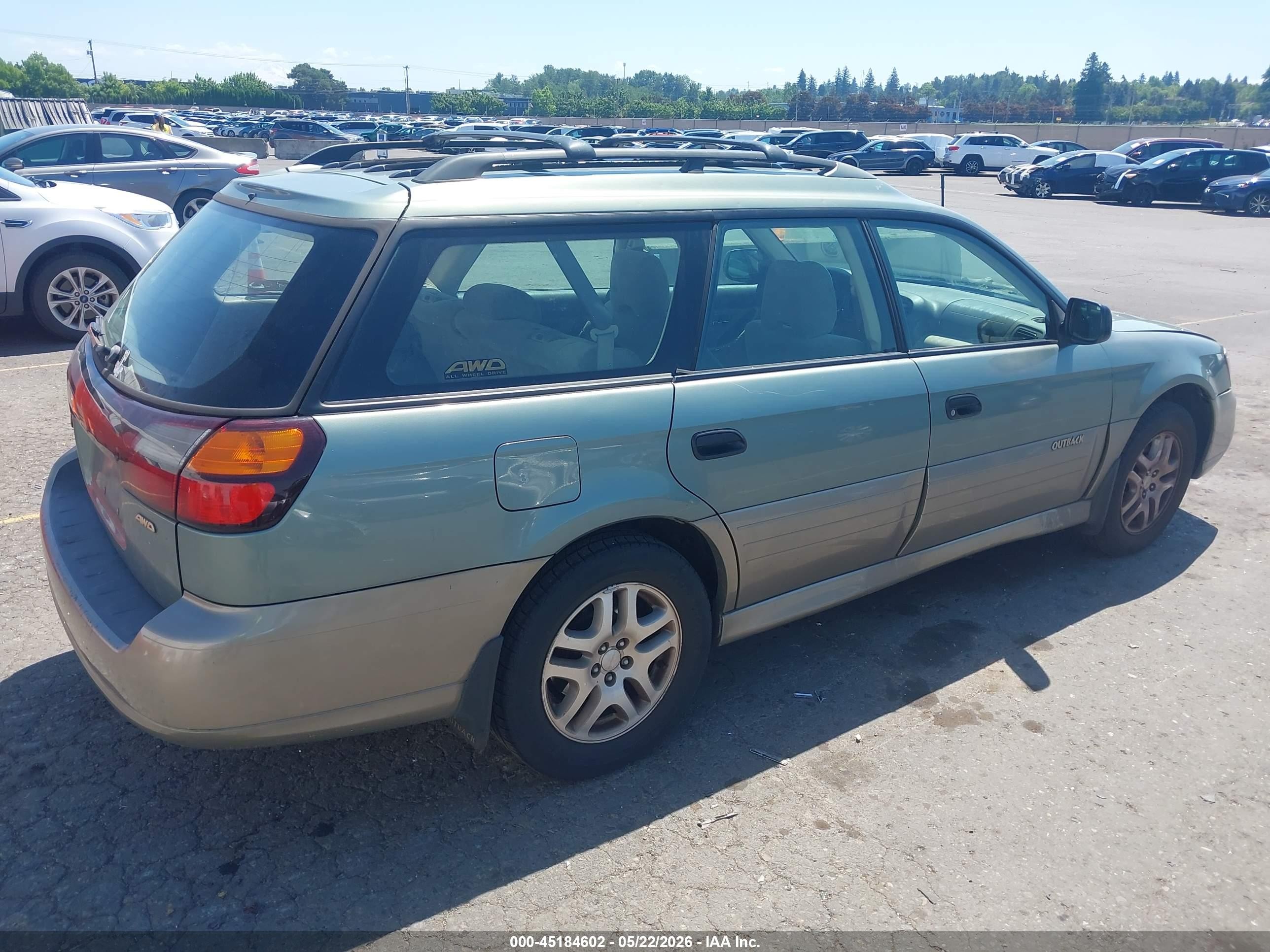 2003 Subaru Outback   Green vin: 4S3BH665X37649159