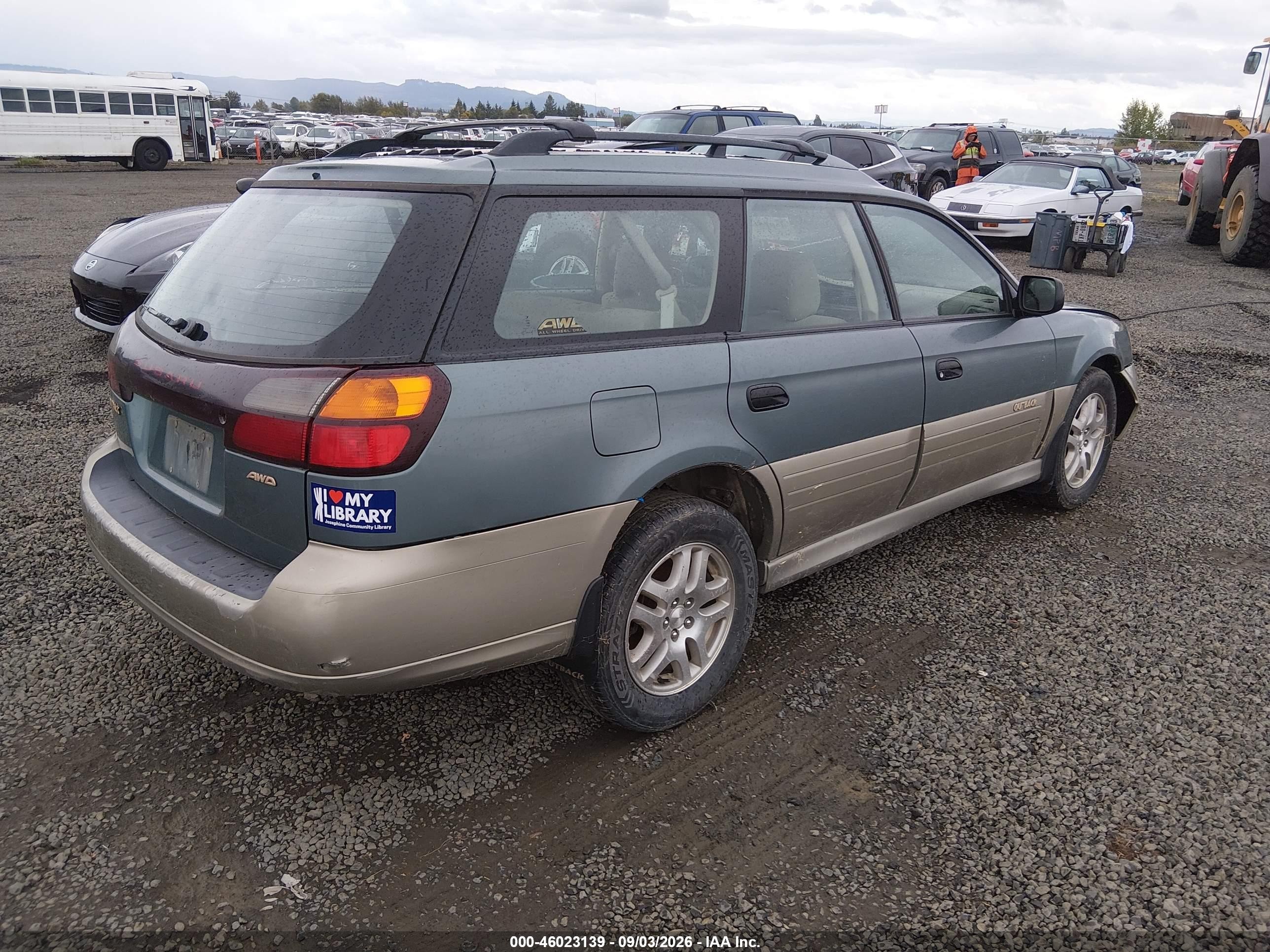 2000 Subaru Outback   Green vin: 4S3BH665XY6661566