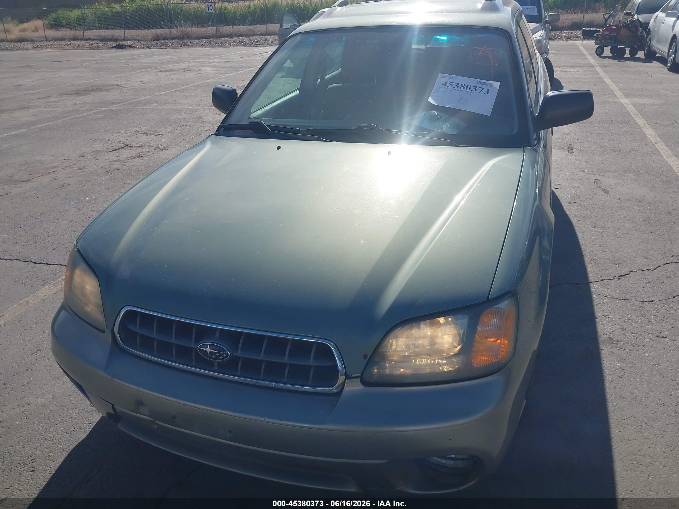 2003 Subaru Outback   Green vin: 4S3BH675036610200