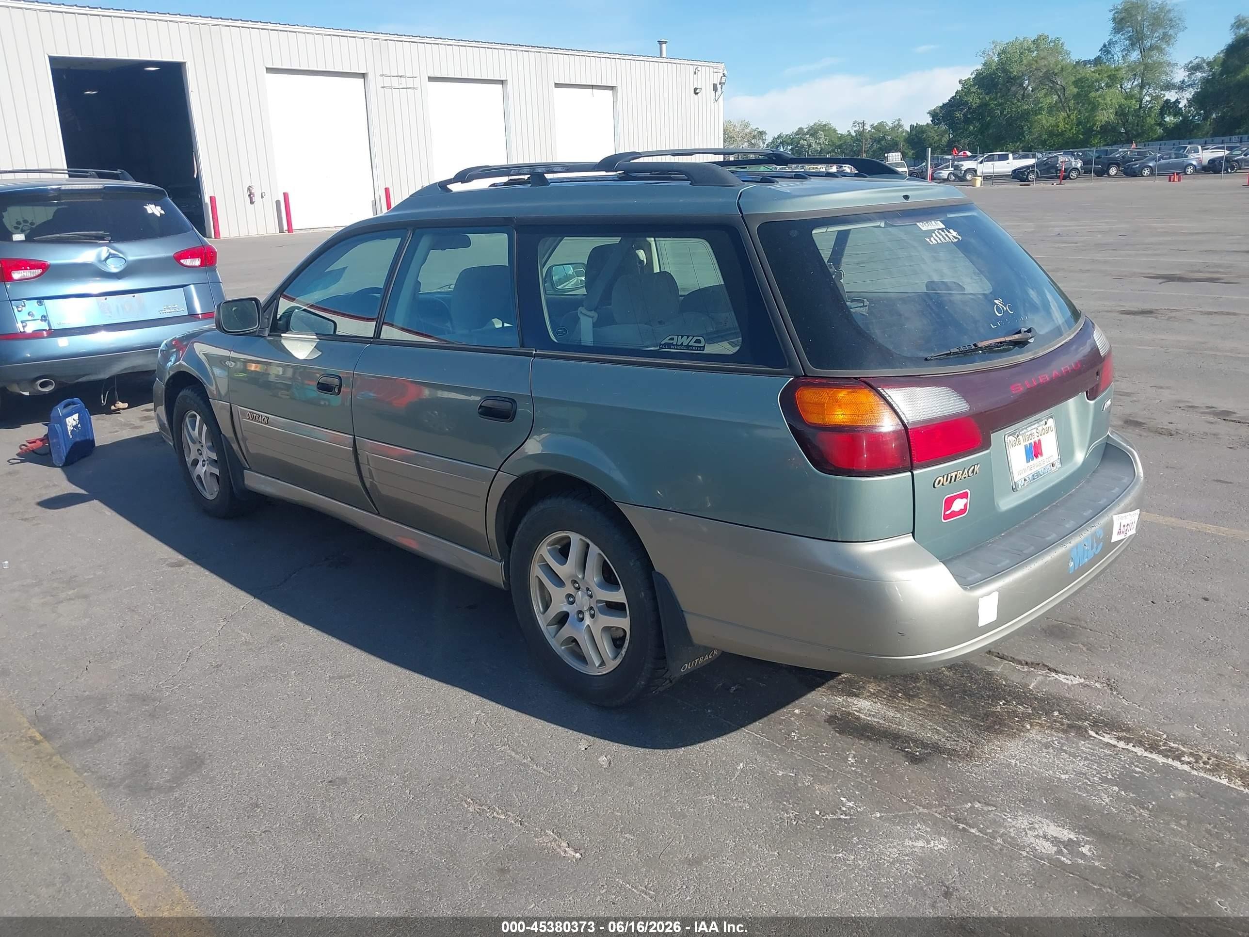 2003 Subaru Outback   Green vin: 4S3BH675036610200