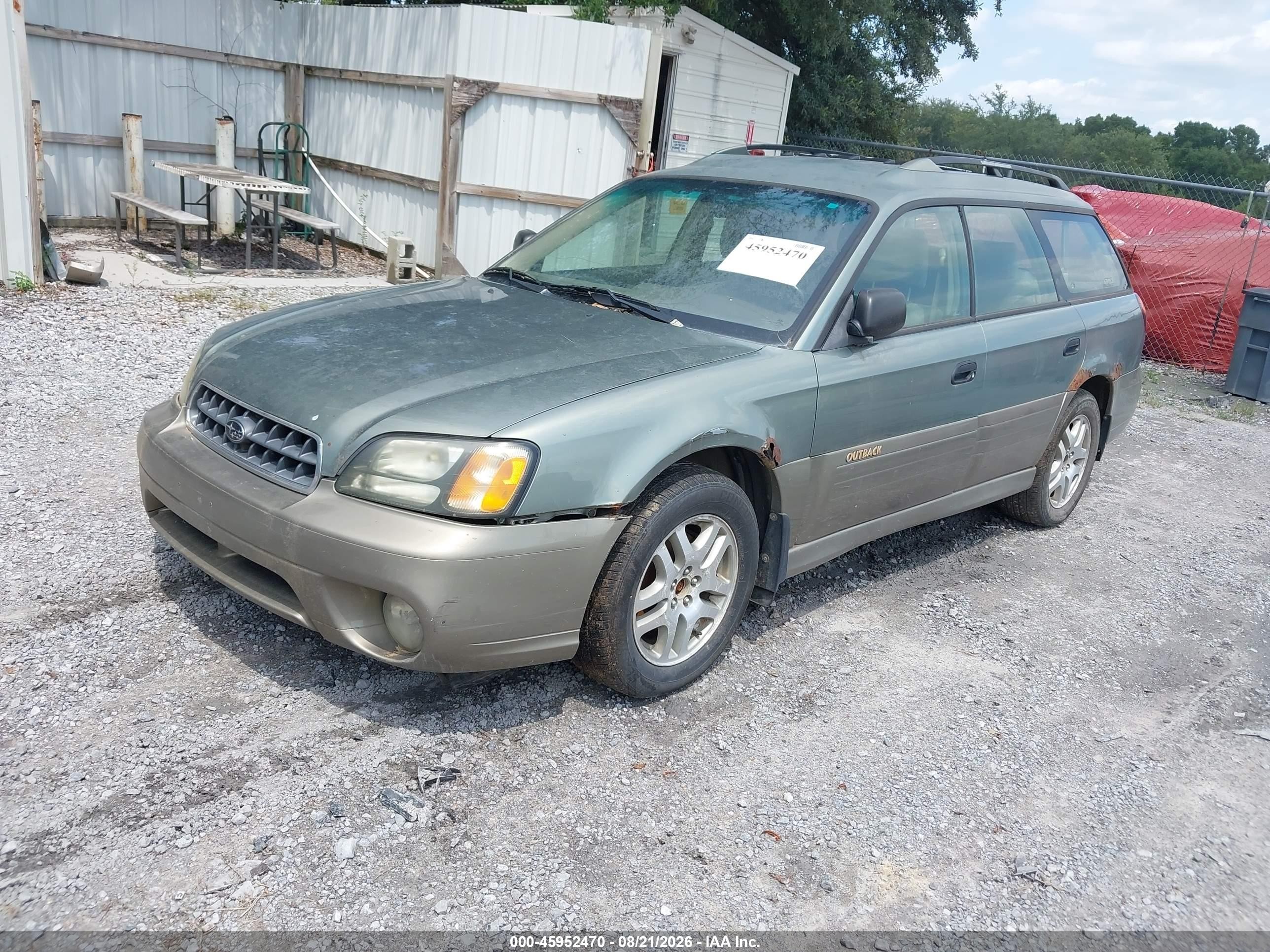 2003 Subaru Outback Green vin: 4S3BH675036655895