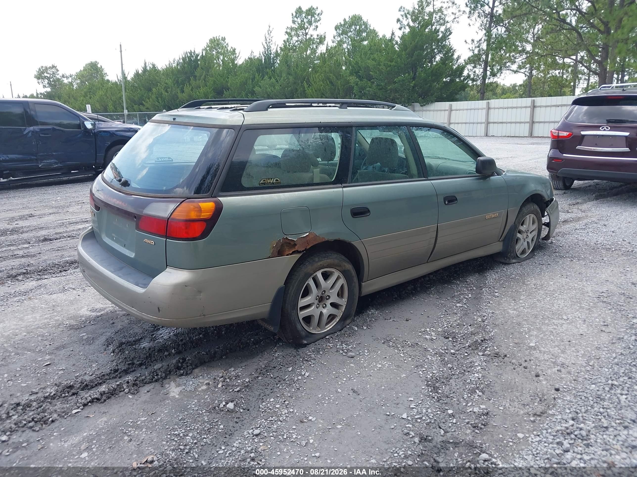 2003 Subaru Outback Green vin: 4S3BH675036655895