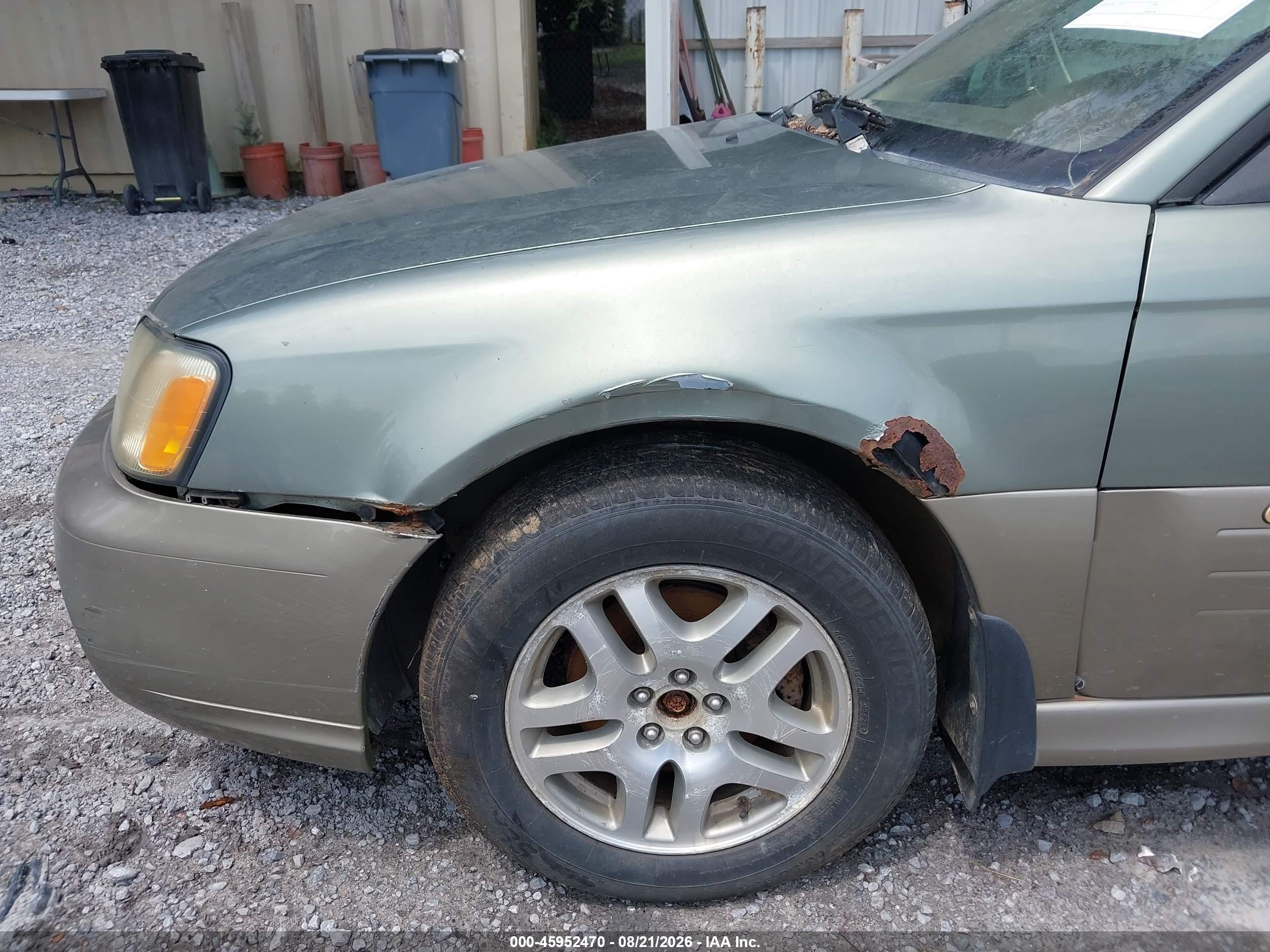 2003 Subaru Outback Green vin: 4S3BH675036655895