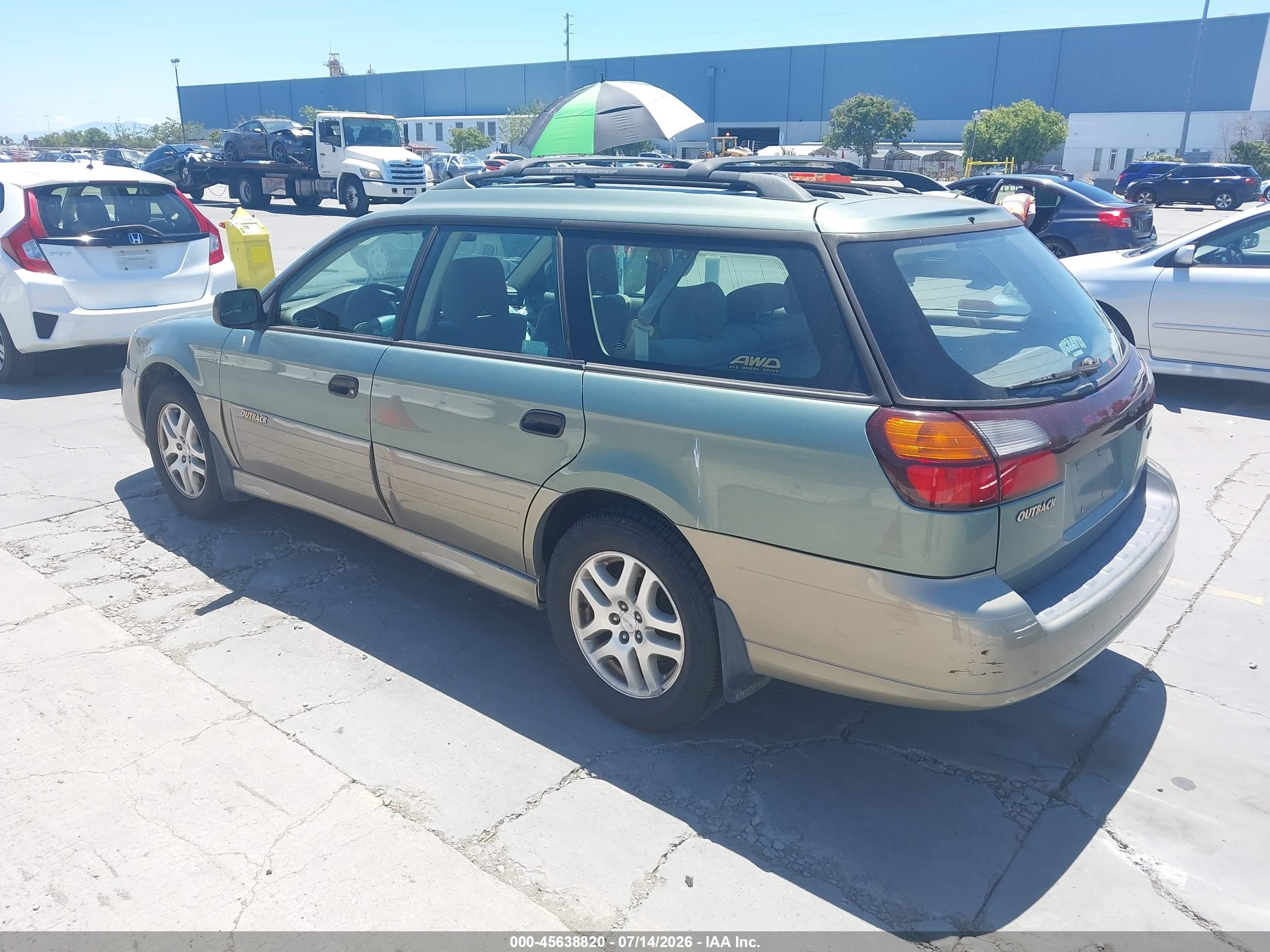 2003 Subaru Outback   Green vin: 4S3BH675037652666