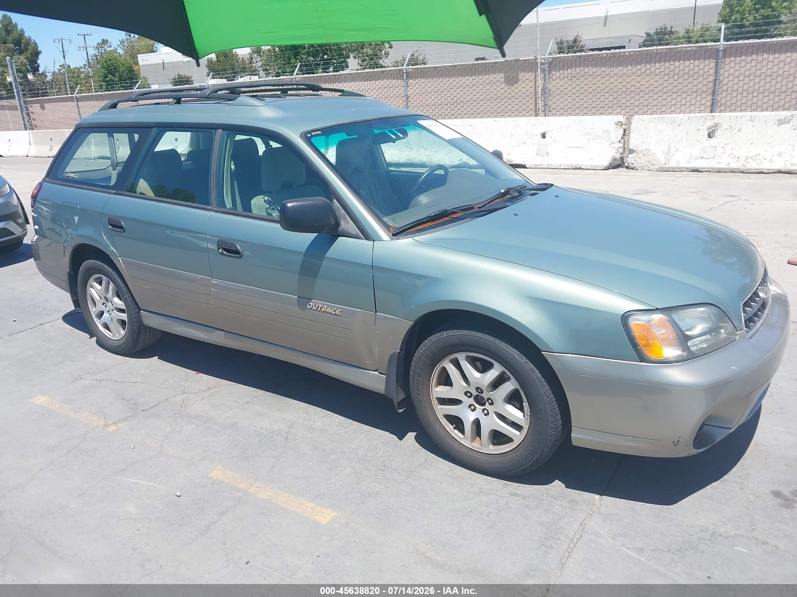 2003 Subaru Outback   Green vin: 4S3BH675037652666