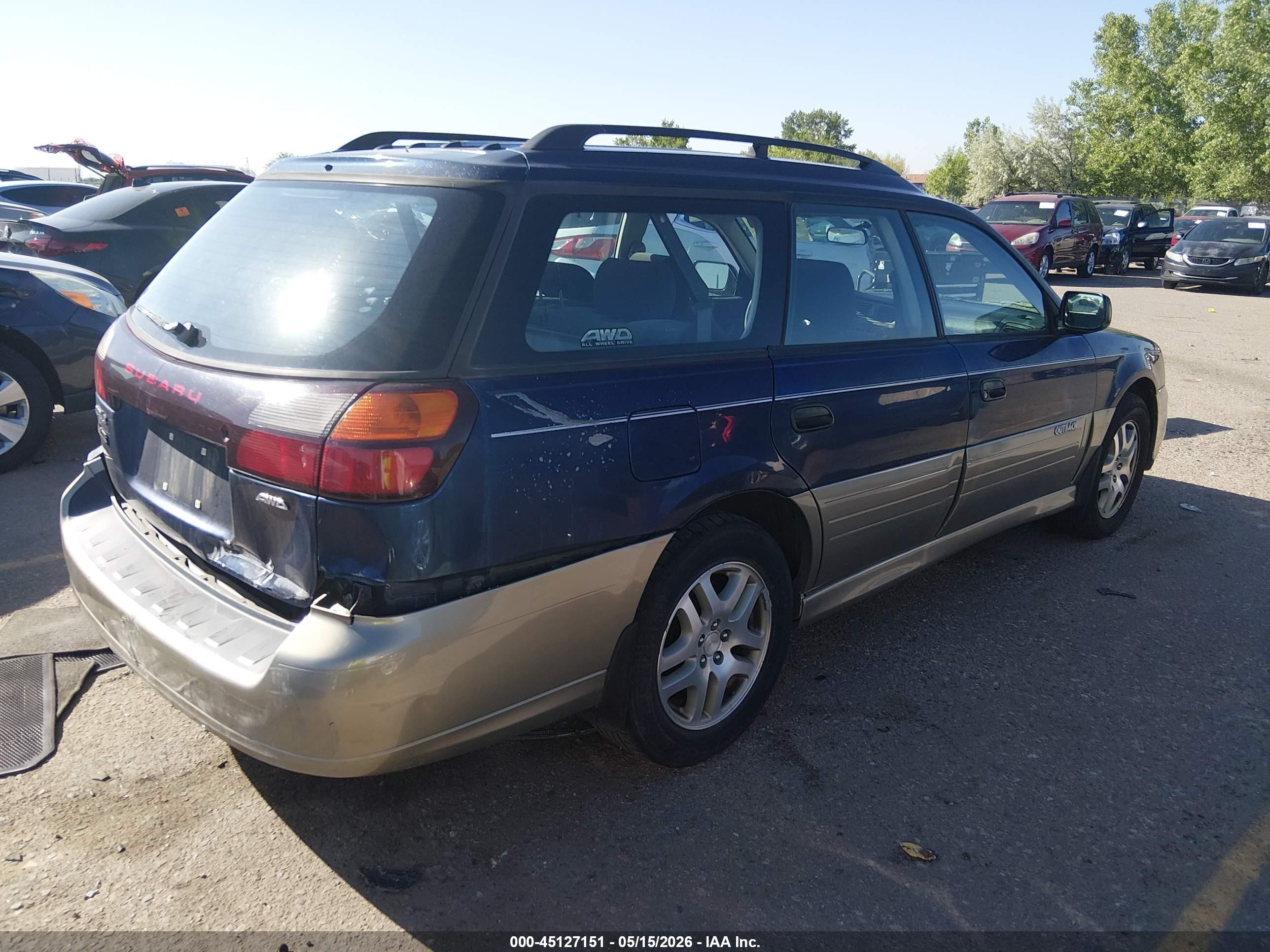 2004 Subaru Outback   Blue vin: 4S3BH675147601002