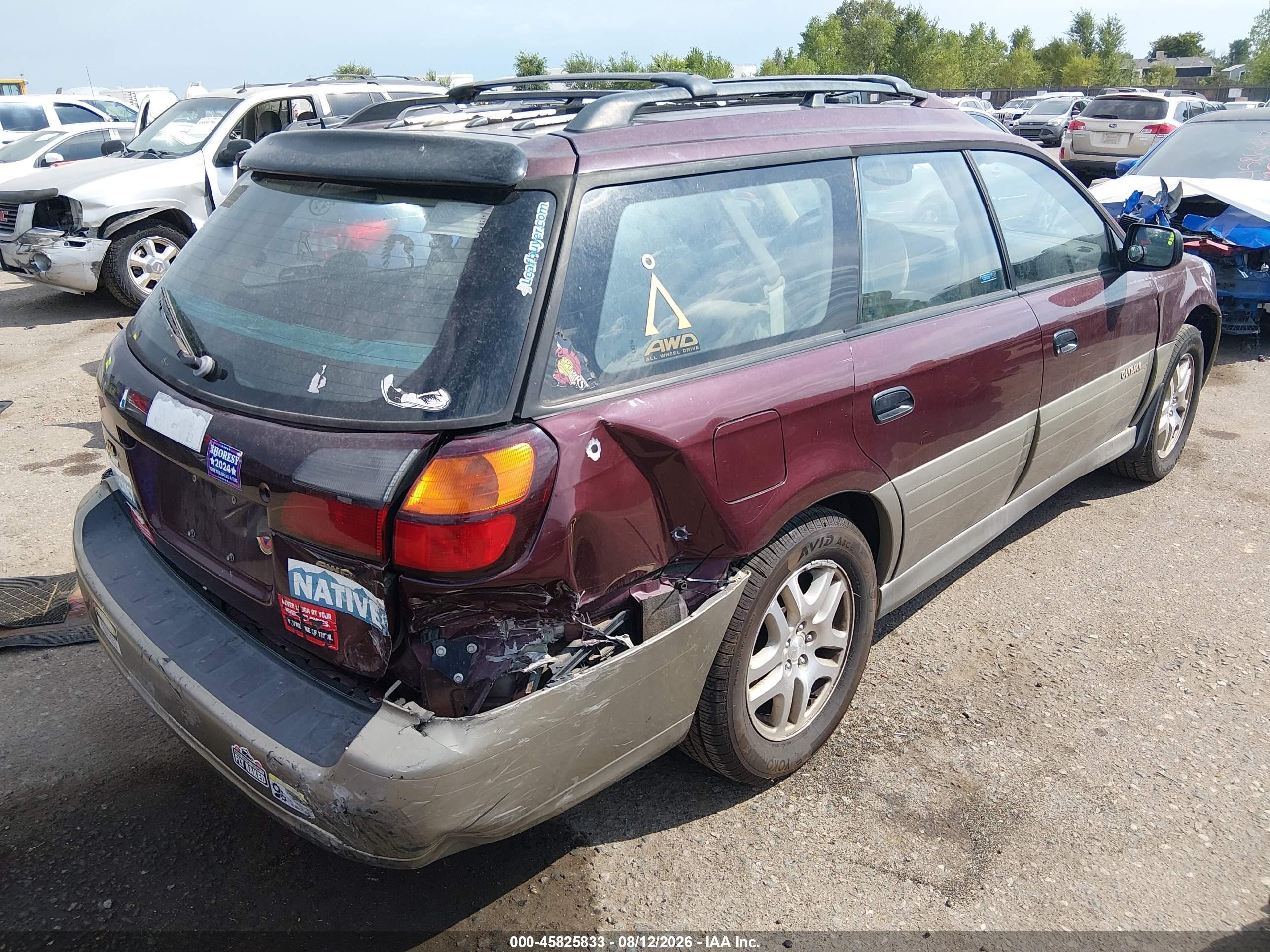 2000 Subaru Outback   Red vin: 4S3BH6752Y7661795