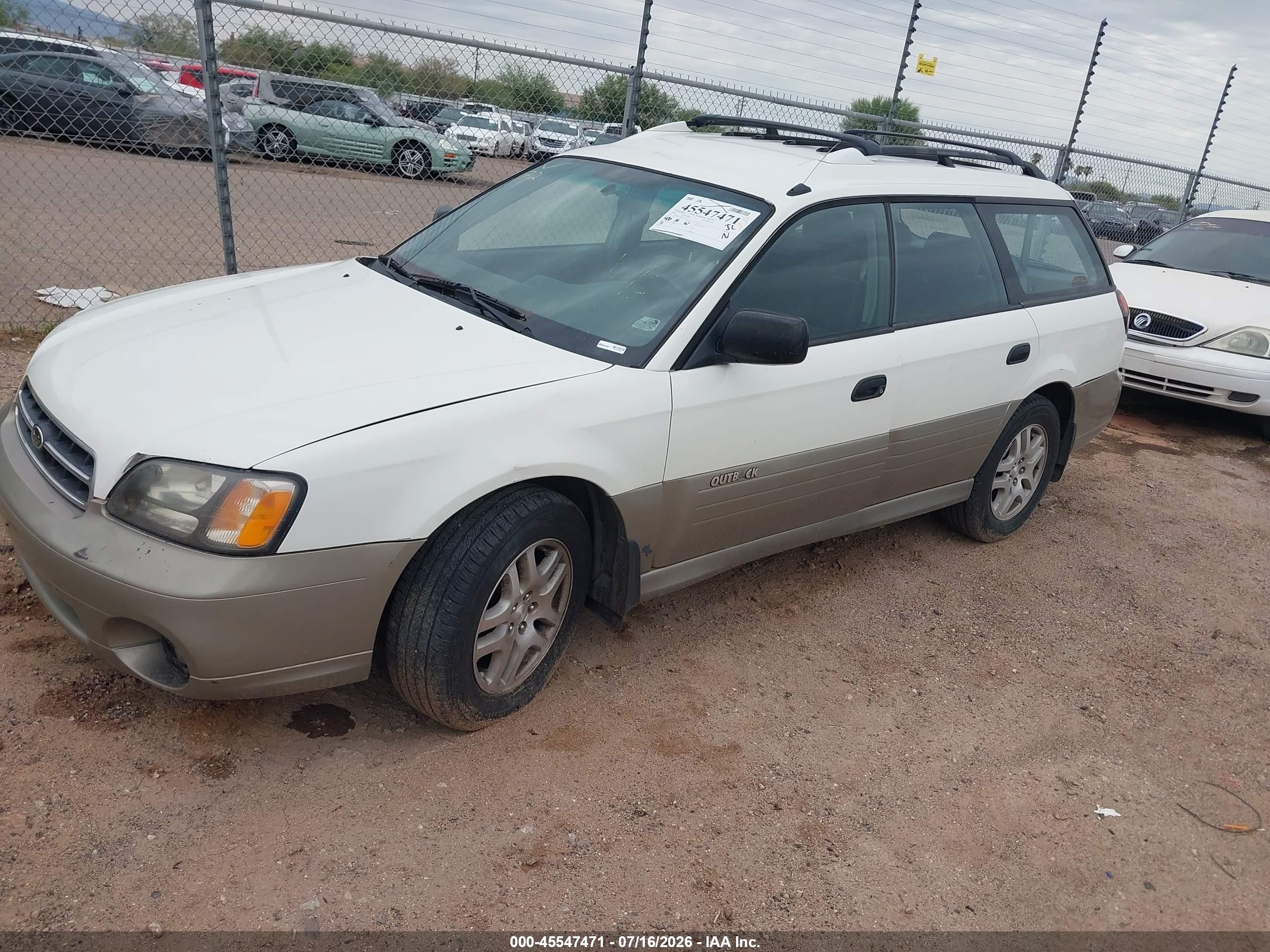 2000 Subaru Outback   White vin: 4S3BH6752Y7670710