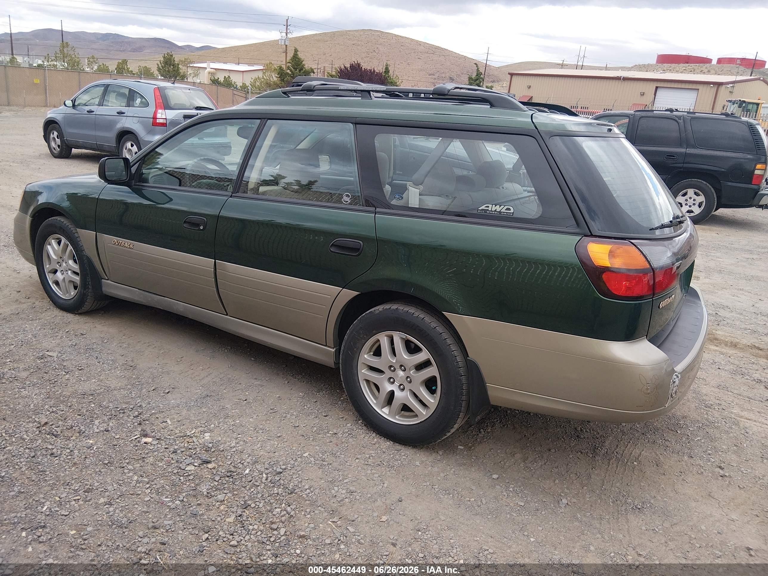 2002 Subaru Outback   Зеленый vin: 4S3BH675327638873
