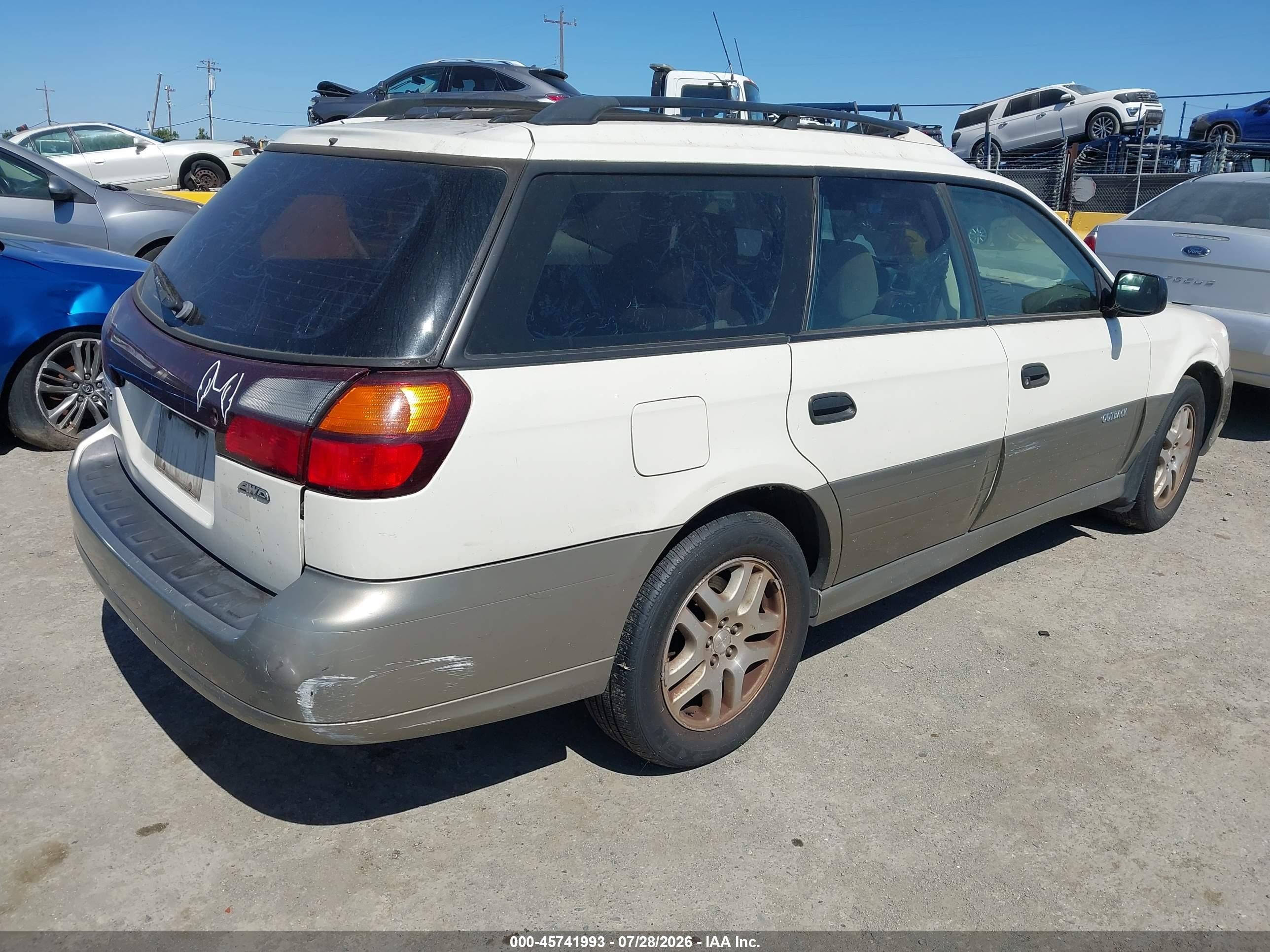 2004 Subaru Outback   White vin: 4S3BH675347607741