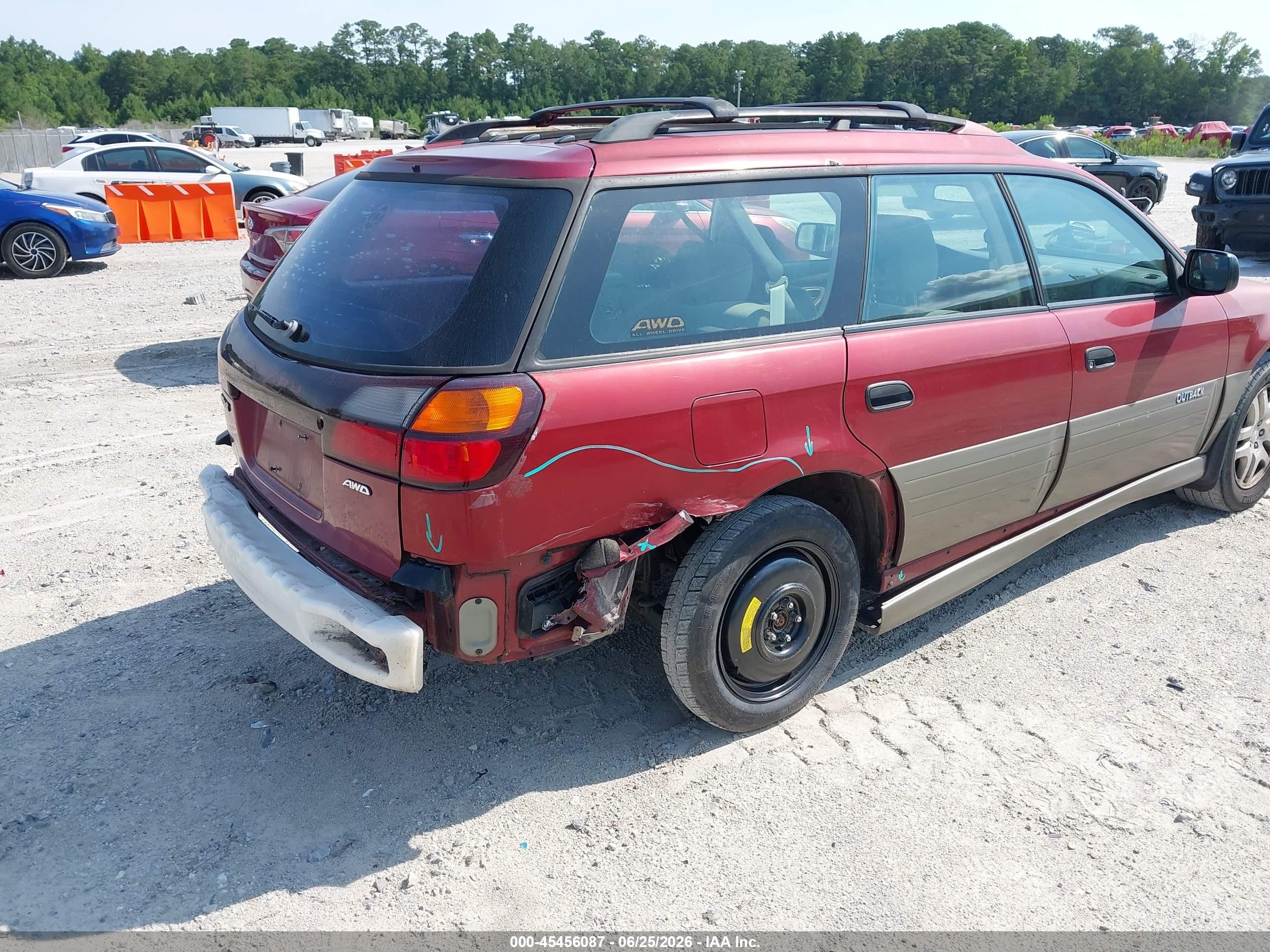 2004 Subaru Outback   Red vin: 4S3BH675347621347