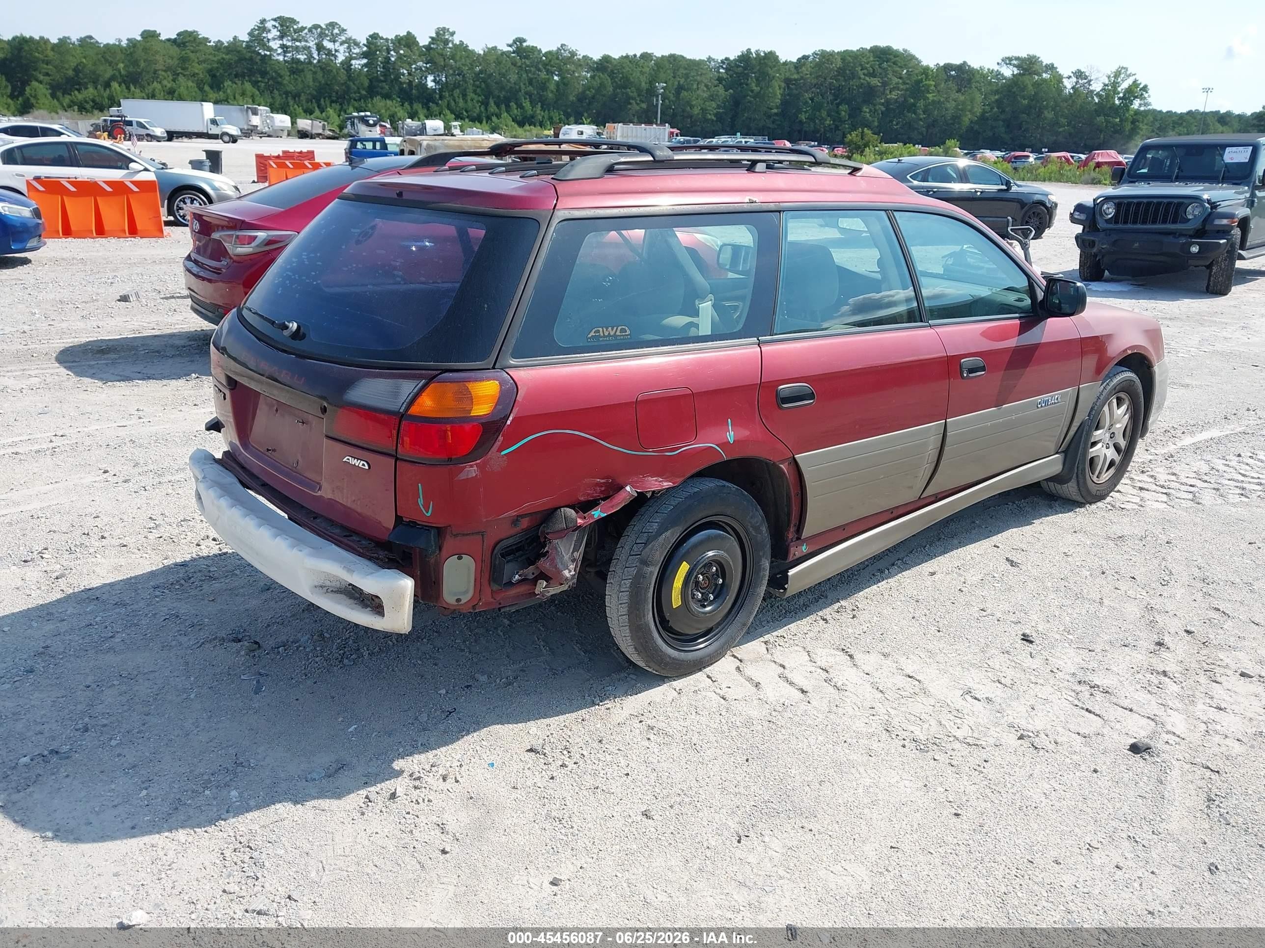 2004 Subaru Outback   Red vin: 4S3BH675347621347