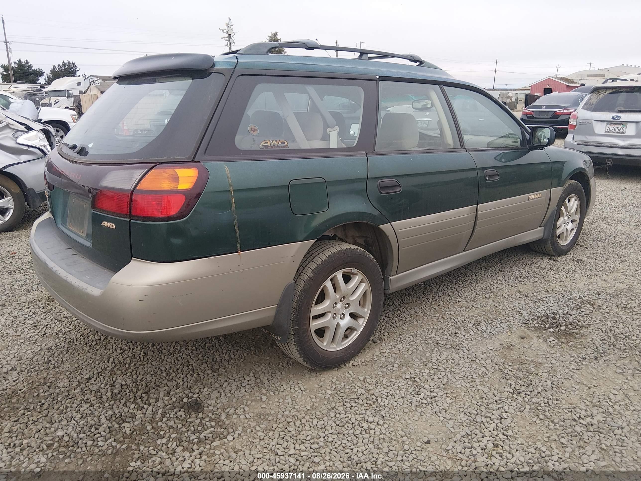 2001 Subaru Outback   Green vin: 4S3BH675417608439